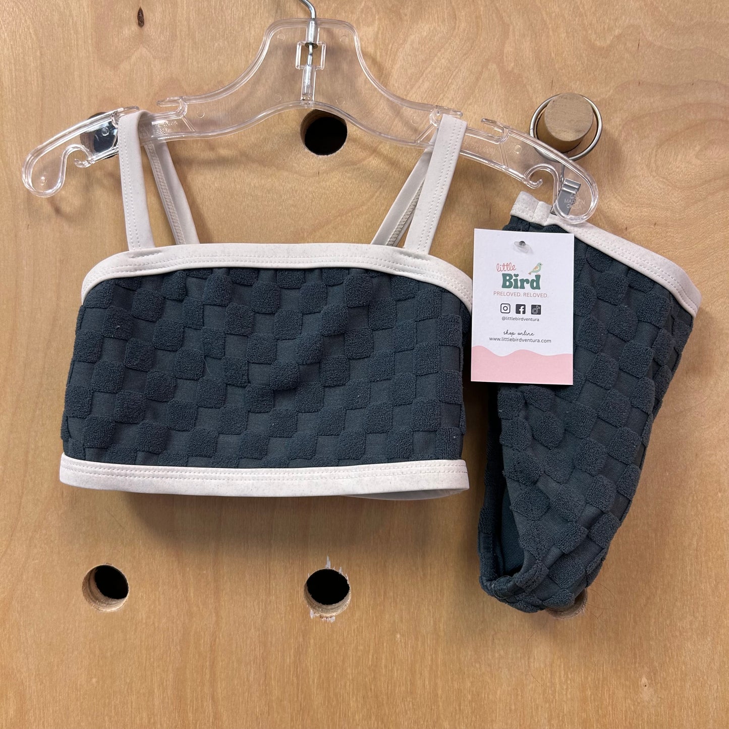 Blue Textured 2pc. Swimsuit