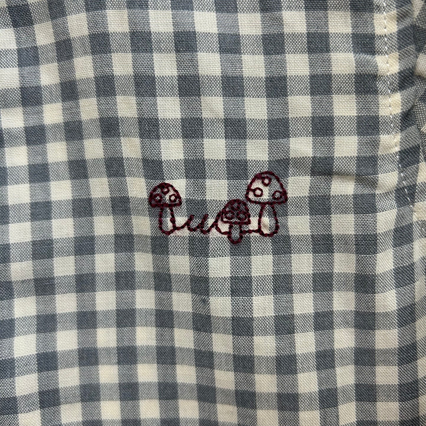 Grey Checkered Mushroom Shirt