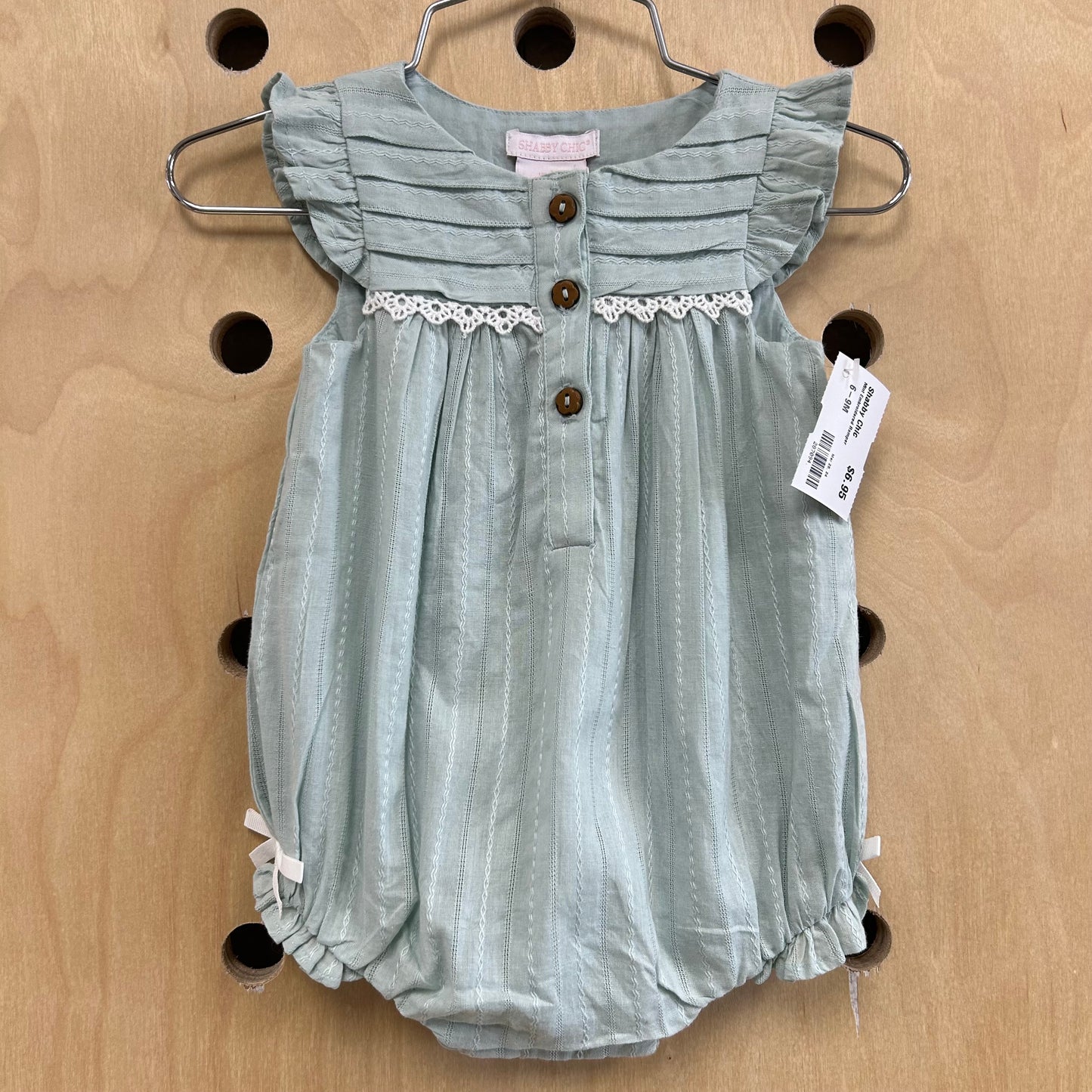 Mint Embroidered Romper