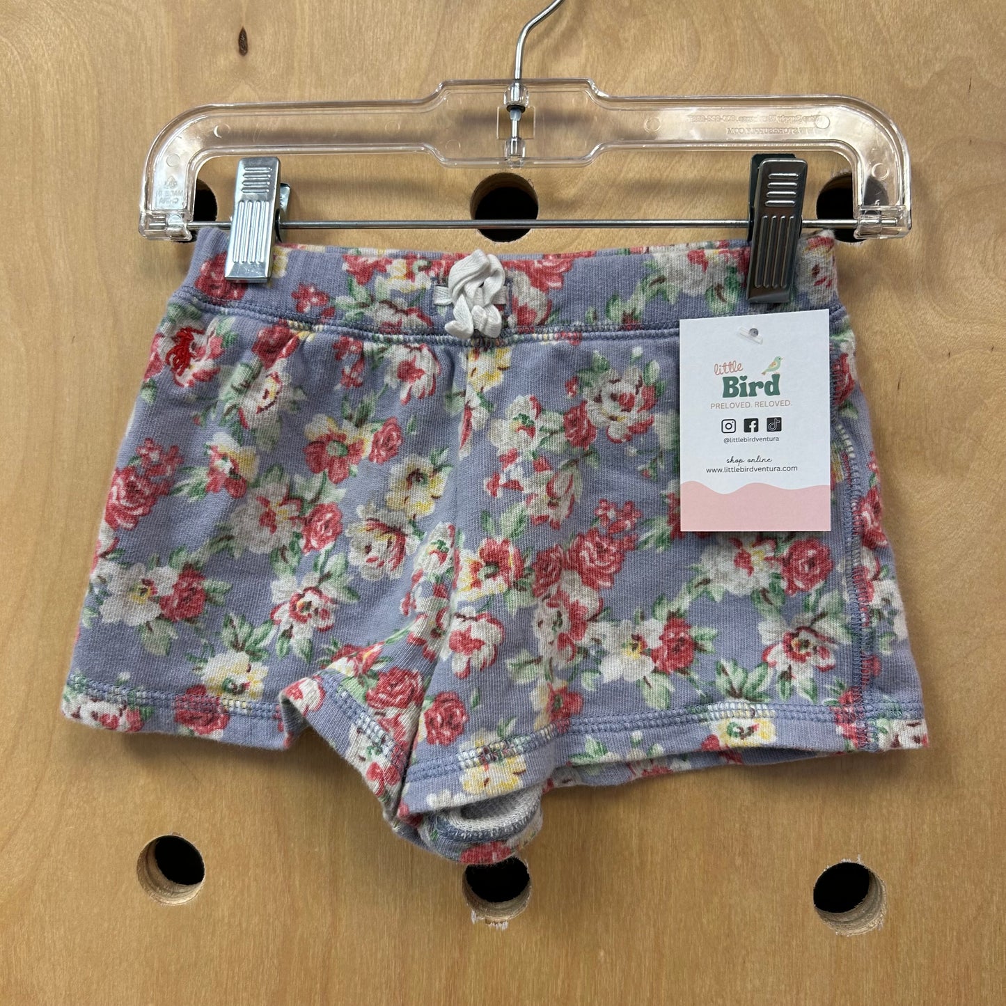 Blue Floral Pull On Shorts