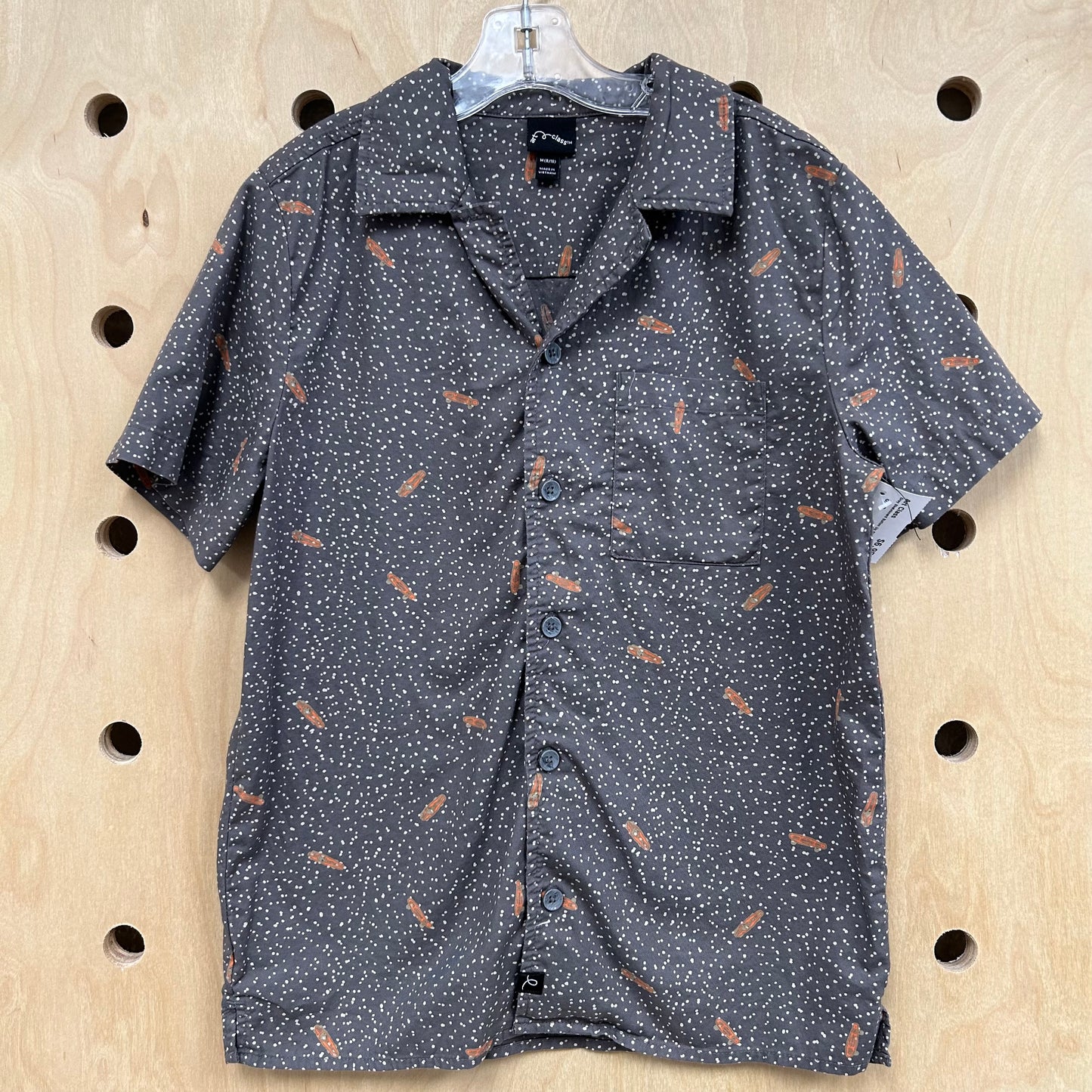 Grey Skateboard Button Up Shirt