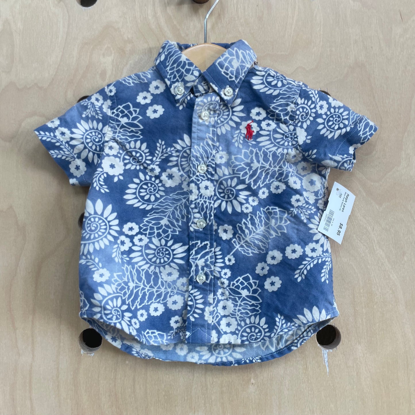 Blue Leaves Button Up
