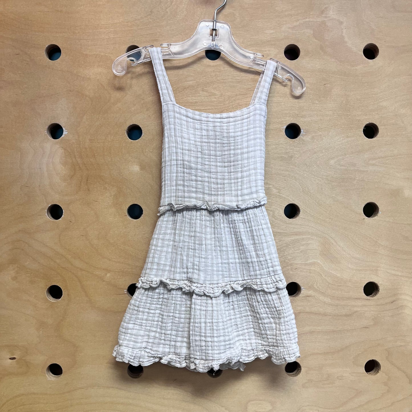 Cream/White Tiered Cotton Dress