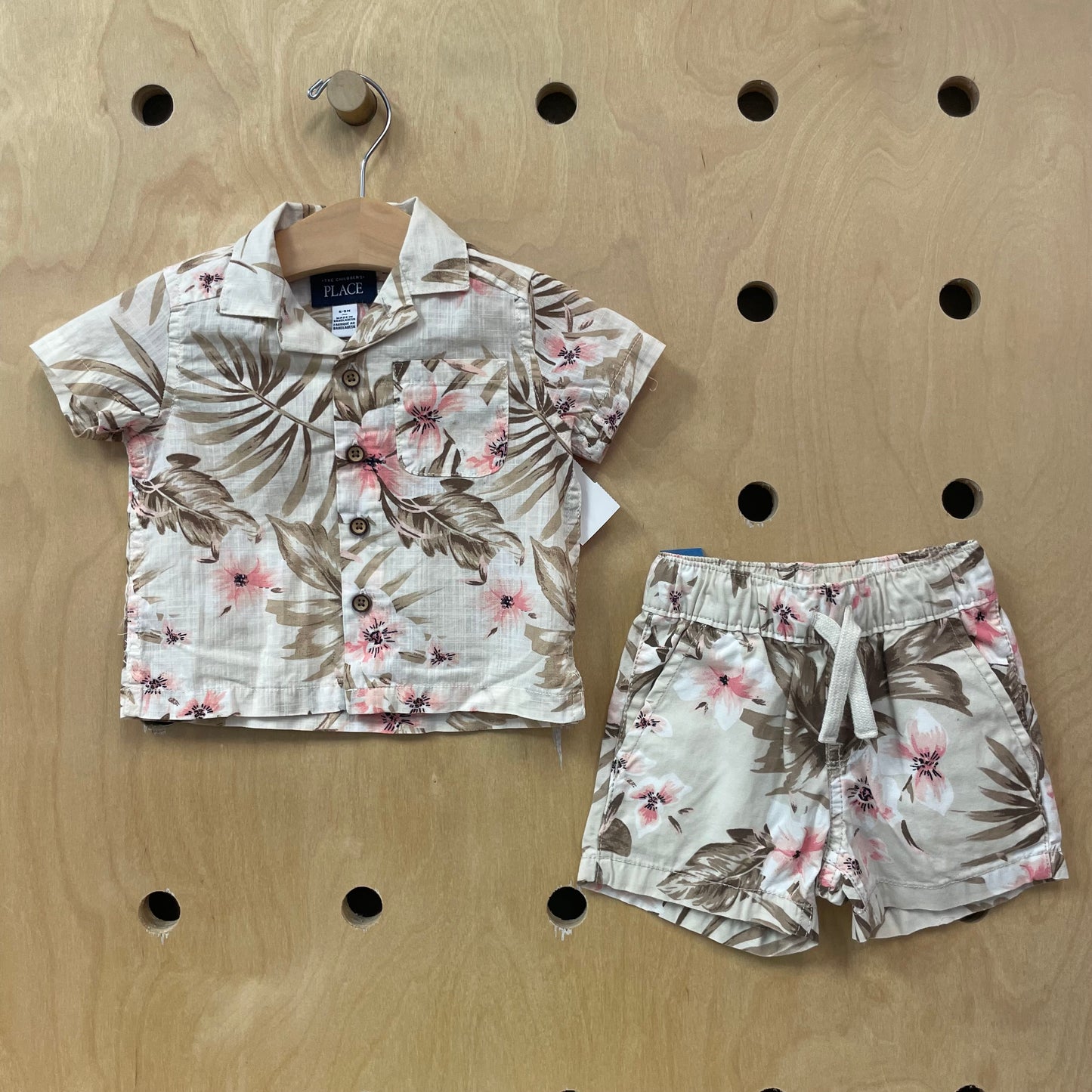Tan Floral Hibiscus Outfit