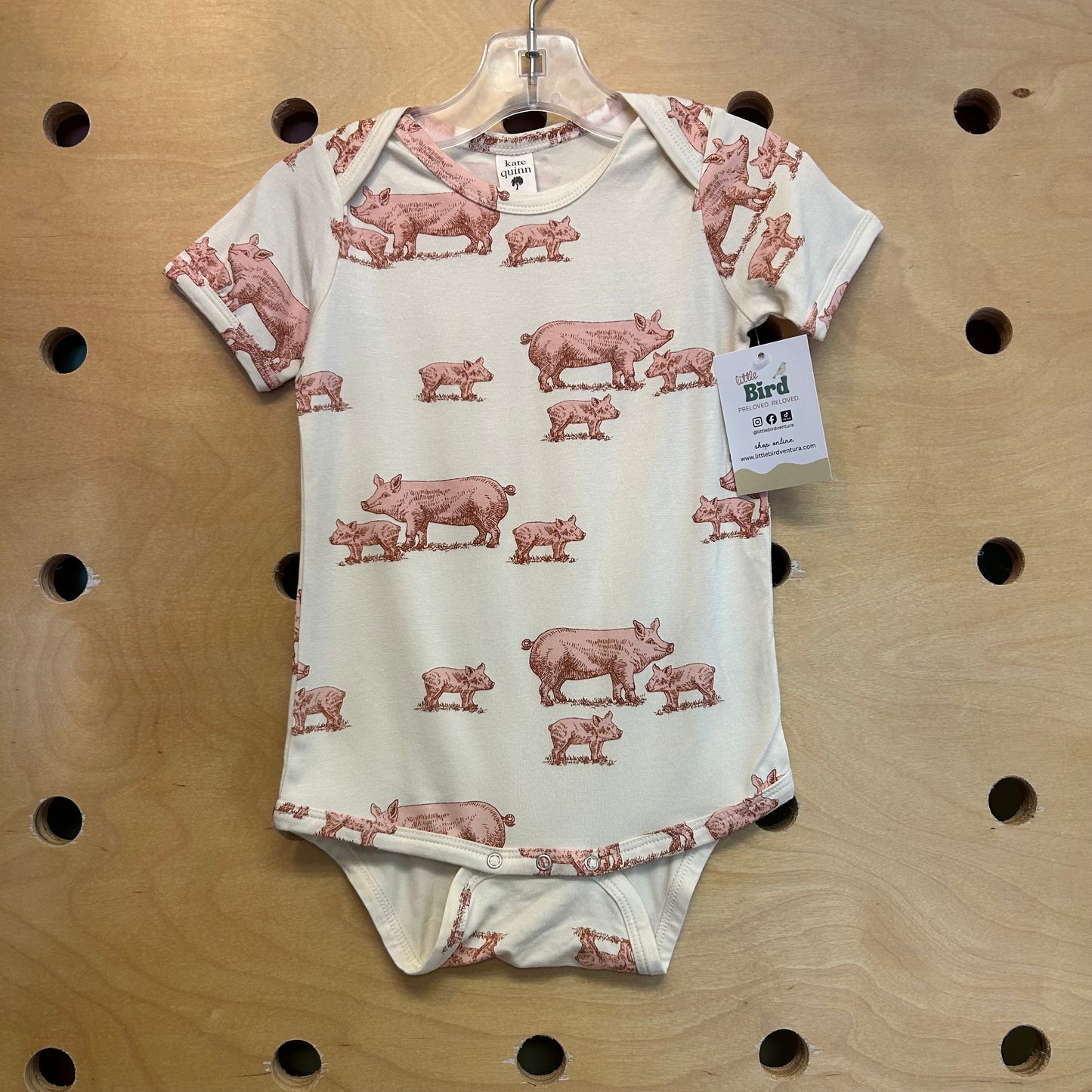 Cream Pigs Bamboo Bodysuit