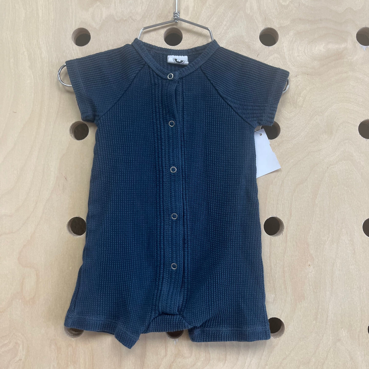Blue Waffle Knit Romper