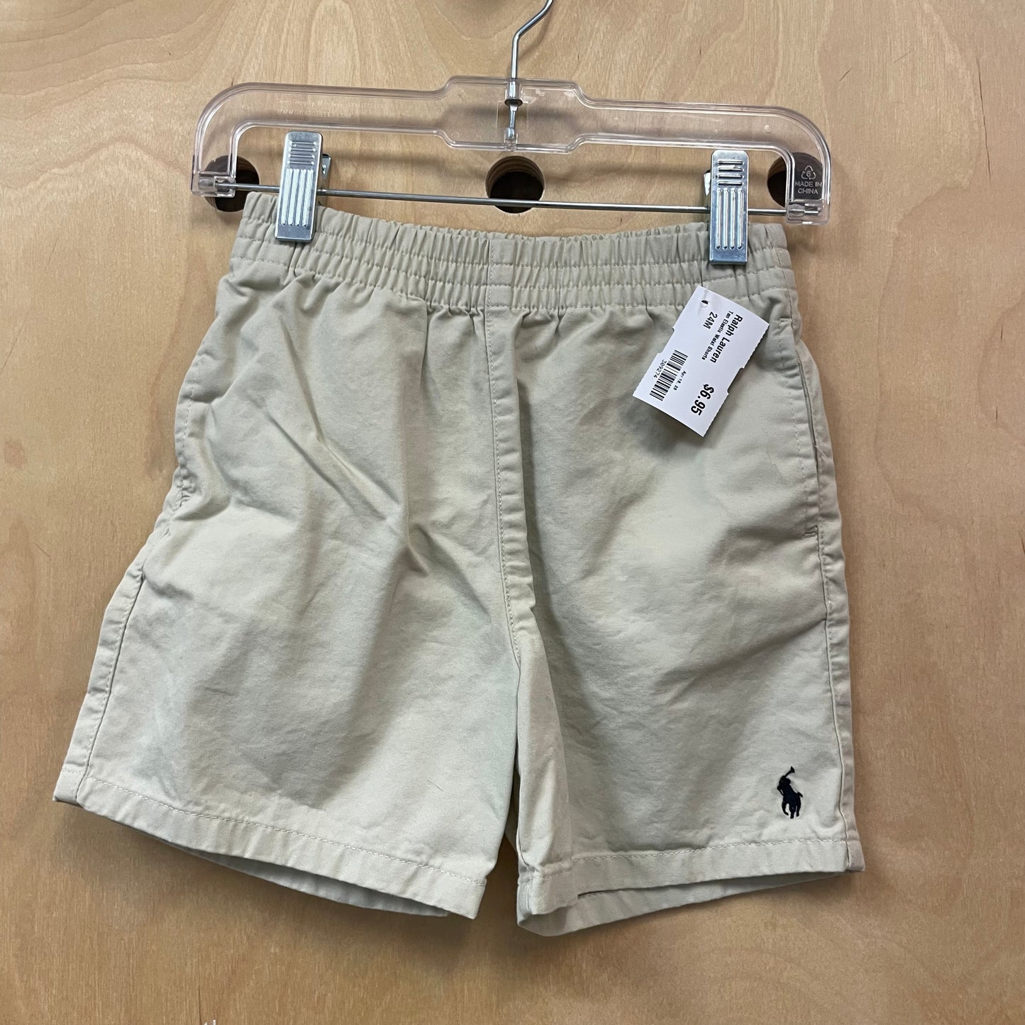 Tan Elastic Waist Shorts