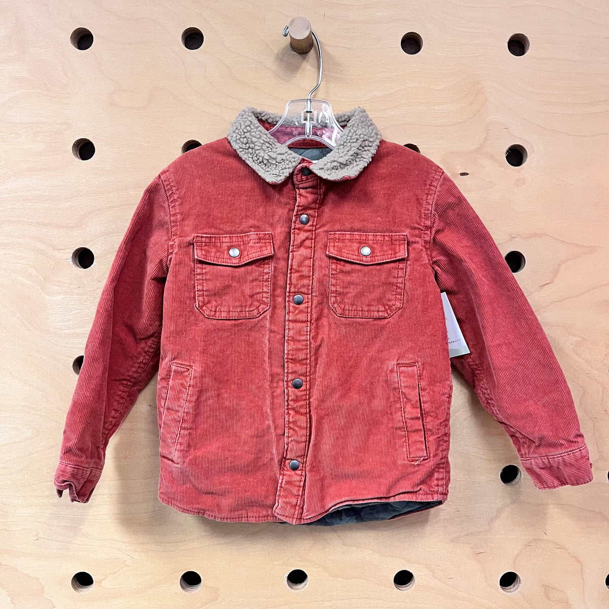 Orange Quilted-Lined Snap Cord Jacket