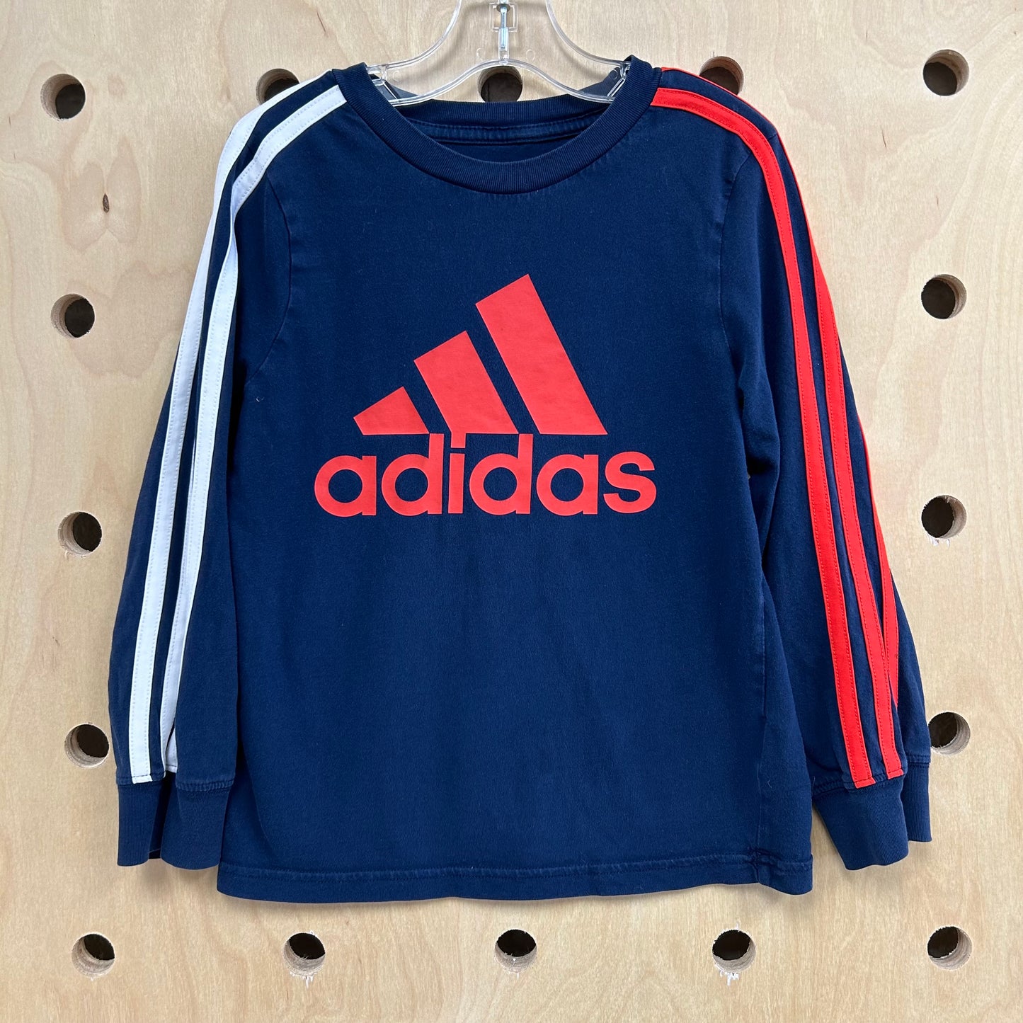 Navy+Red Logo LS Tee