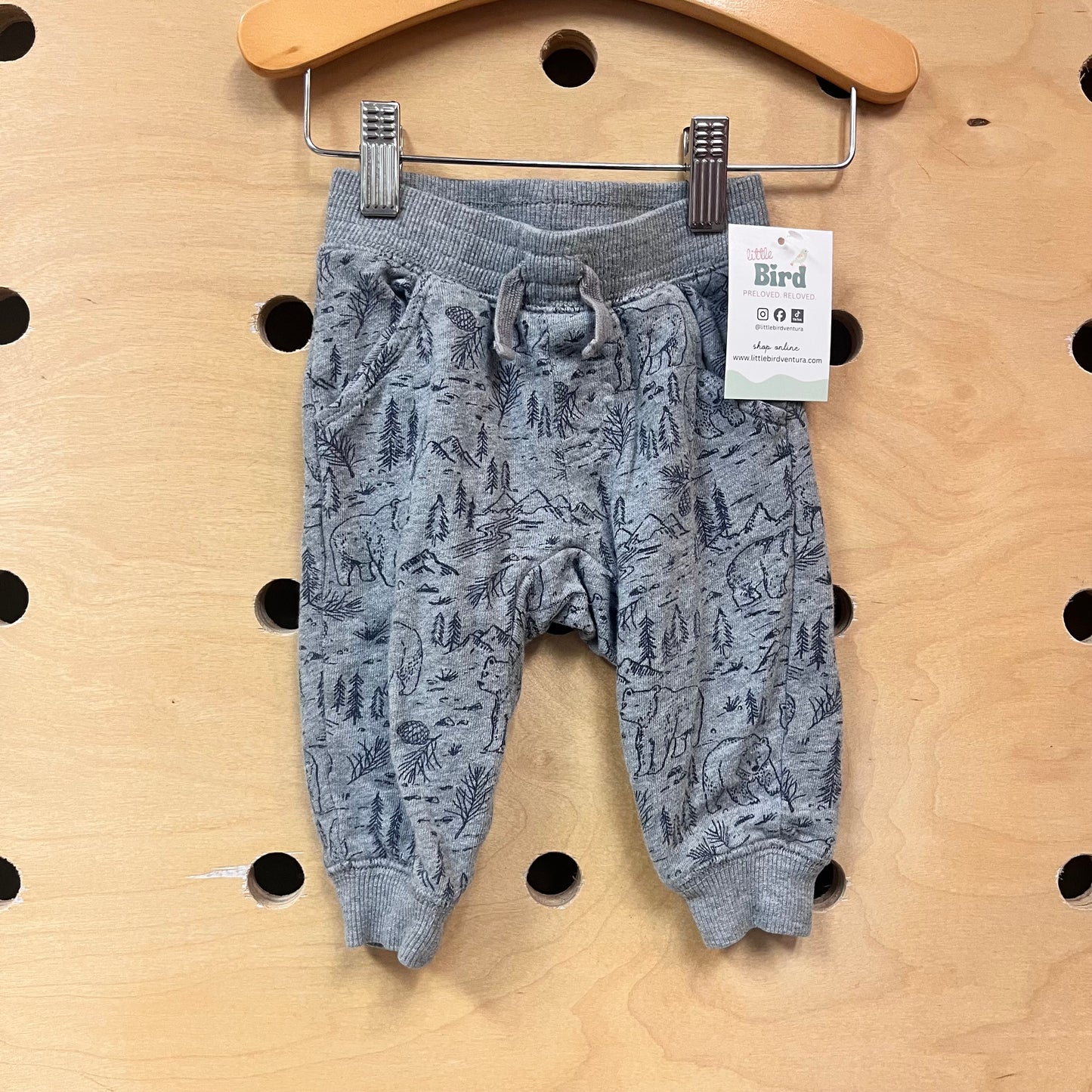 Grey Woodland Drawstring Joggers