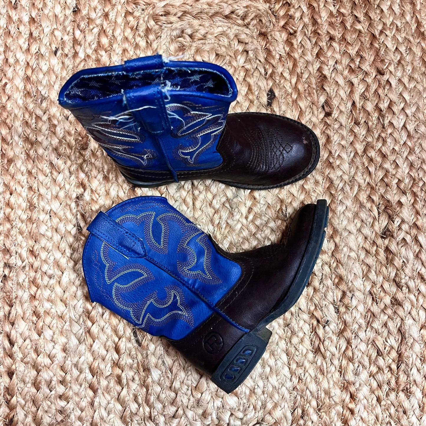Brown/Navy Cowboy Boots Light-Up