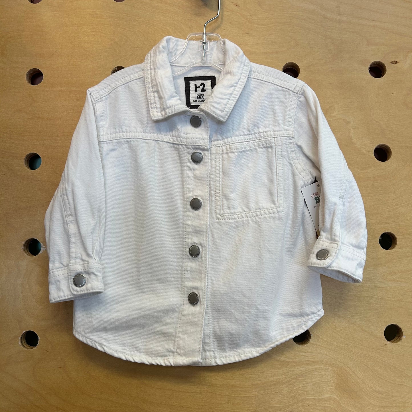 White Denim Snap Jacket