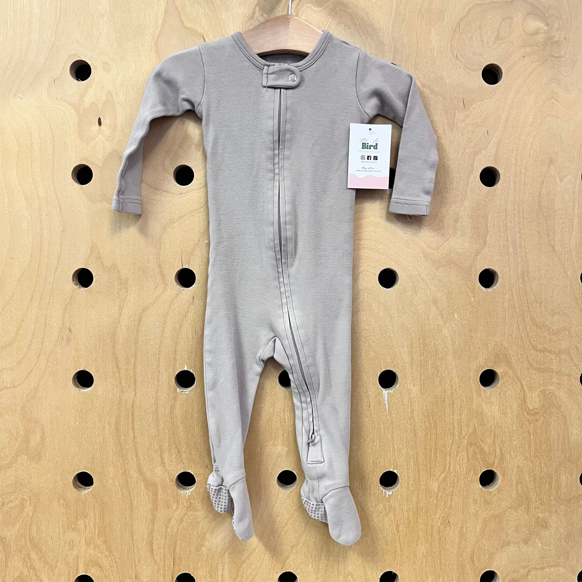 Grey Organic Zip Footies