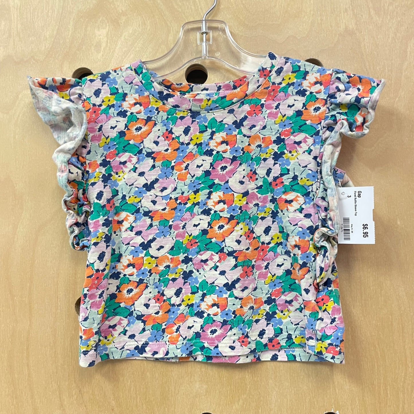 Floral Ruffle Sleeve Top