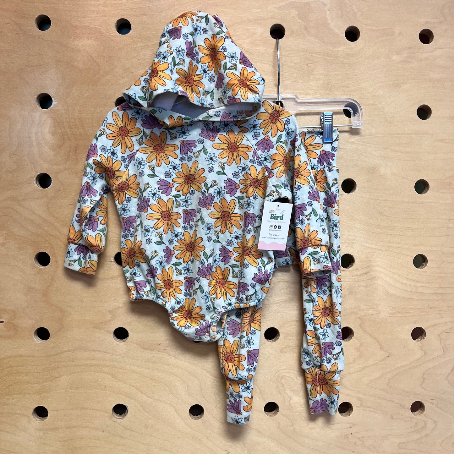 Blue/Orange Floral Hooded Outfit