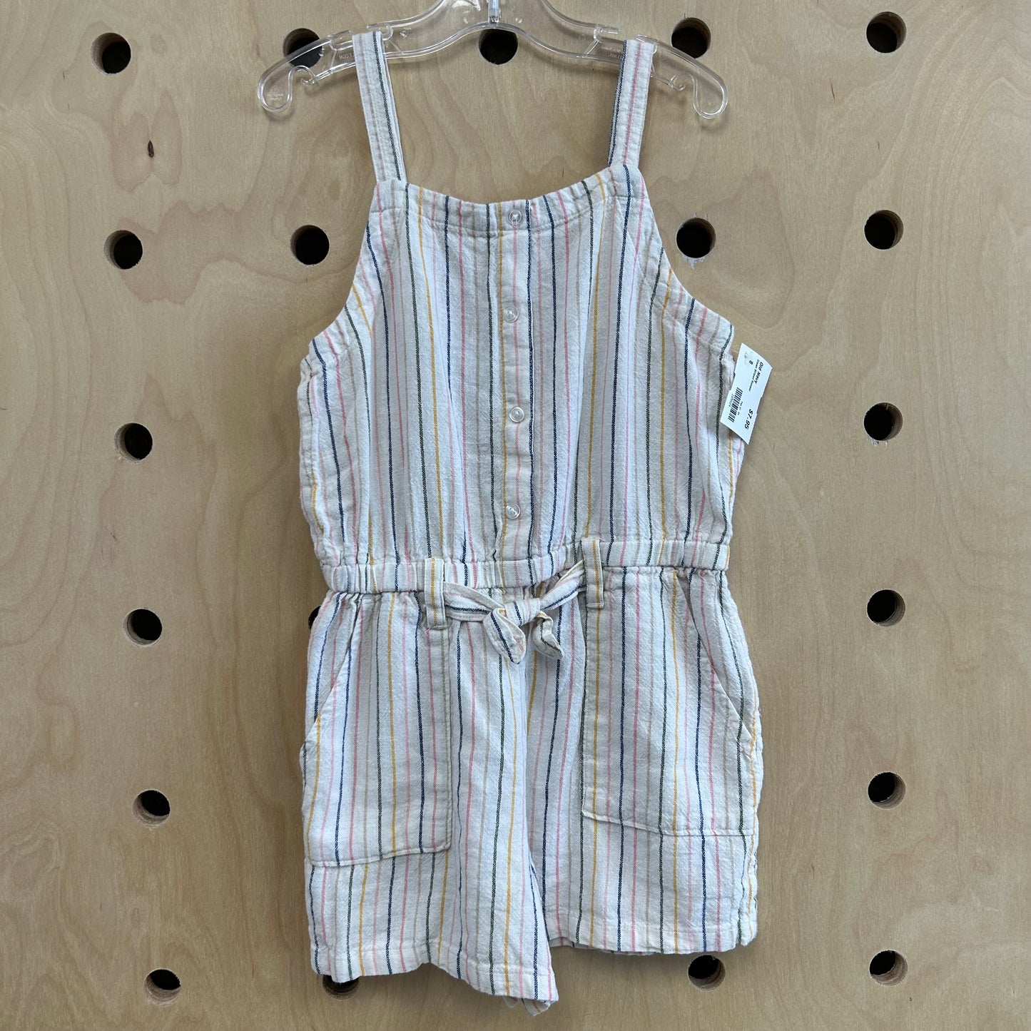 Cream Striped Romper
