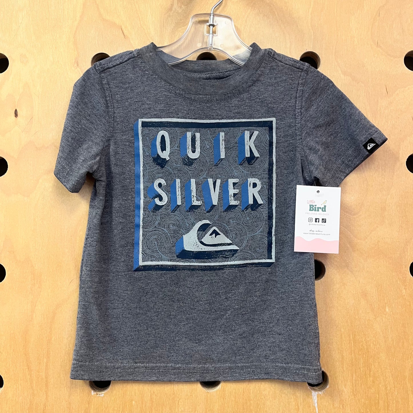Blue Heathered Logo Tee