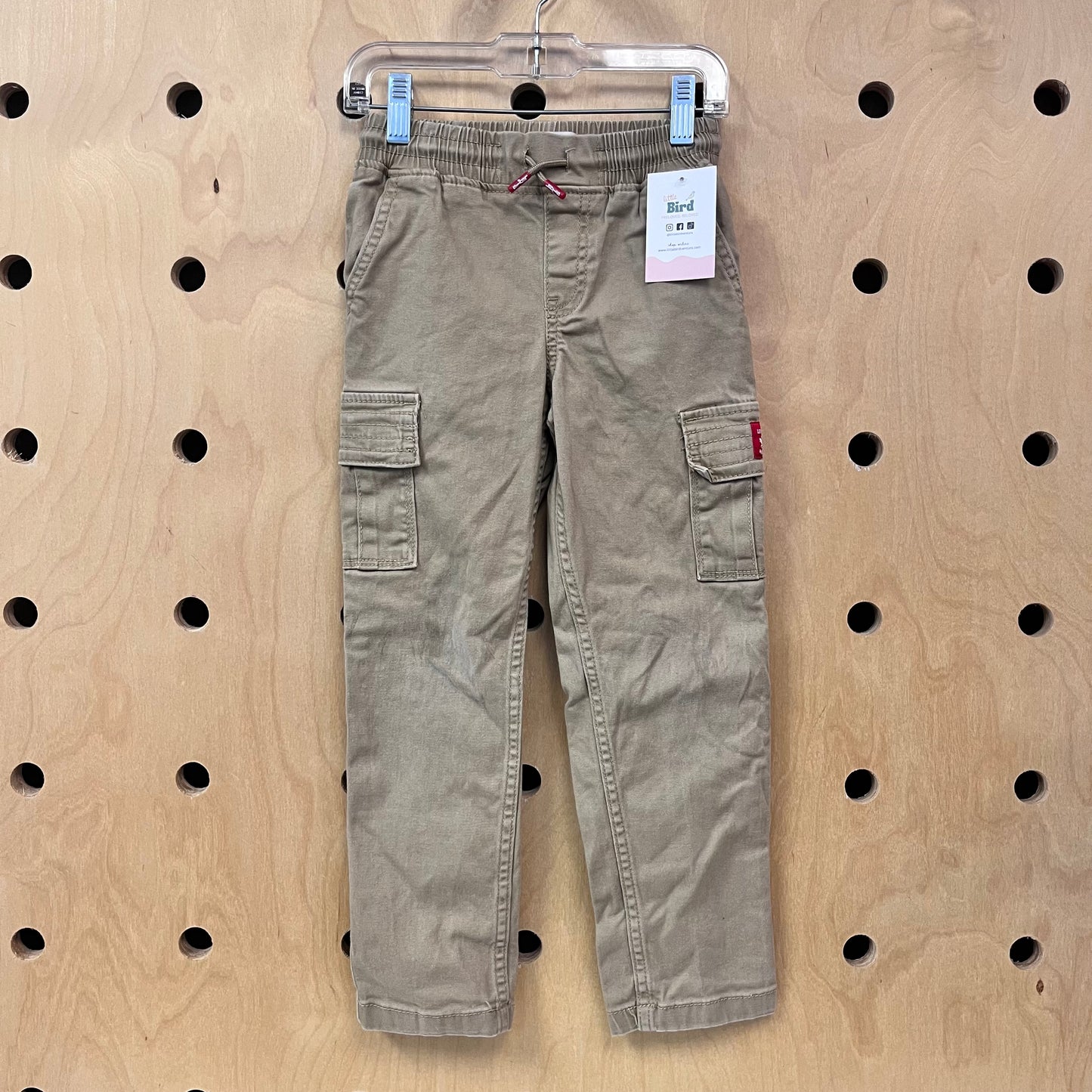 Tan Drawstring Cargo Pants