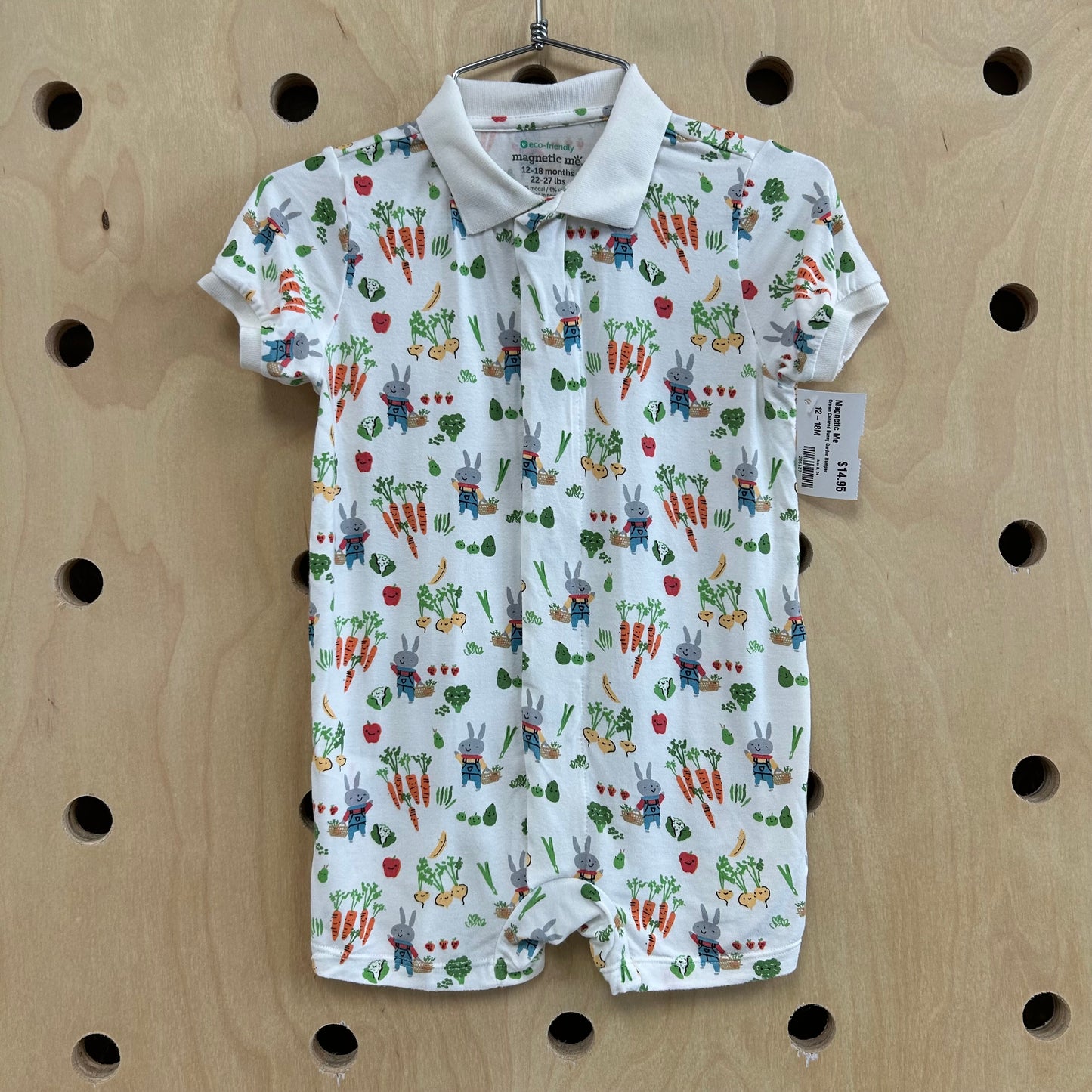 Cream Collared Bunny Garden Romper