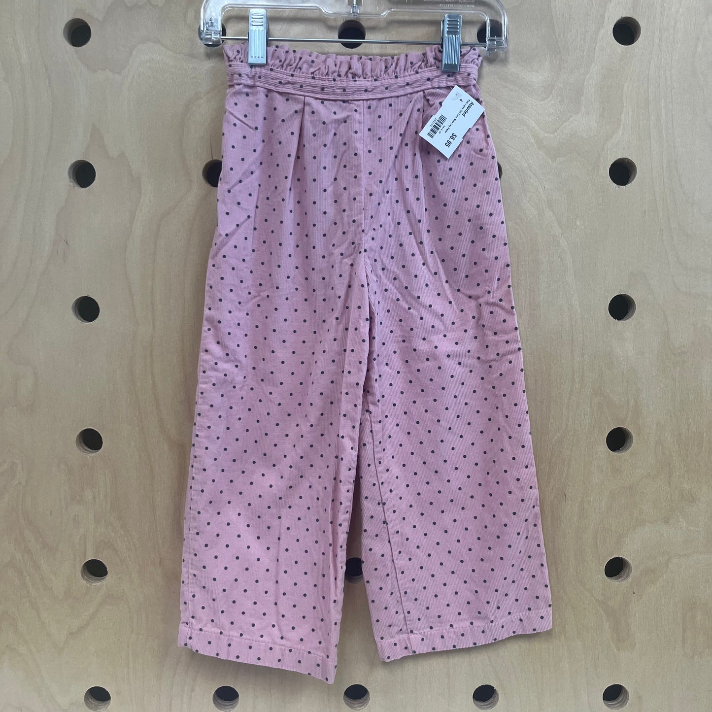 Pink+Grey Dot Cord Wide Leg Pants