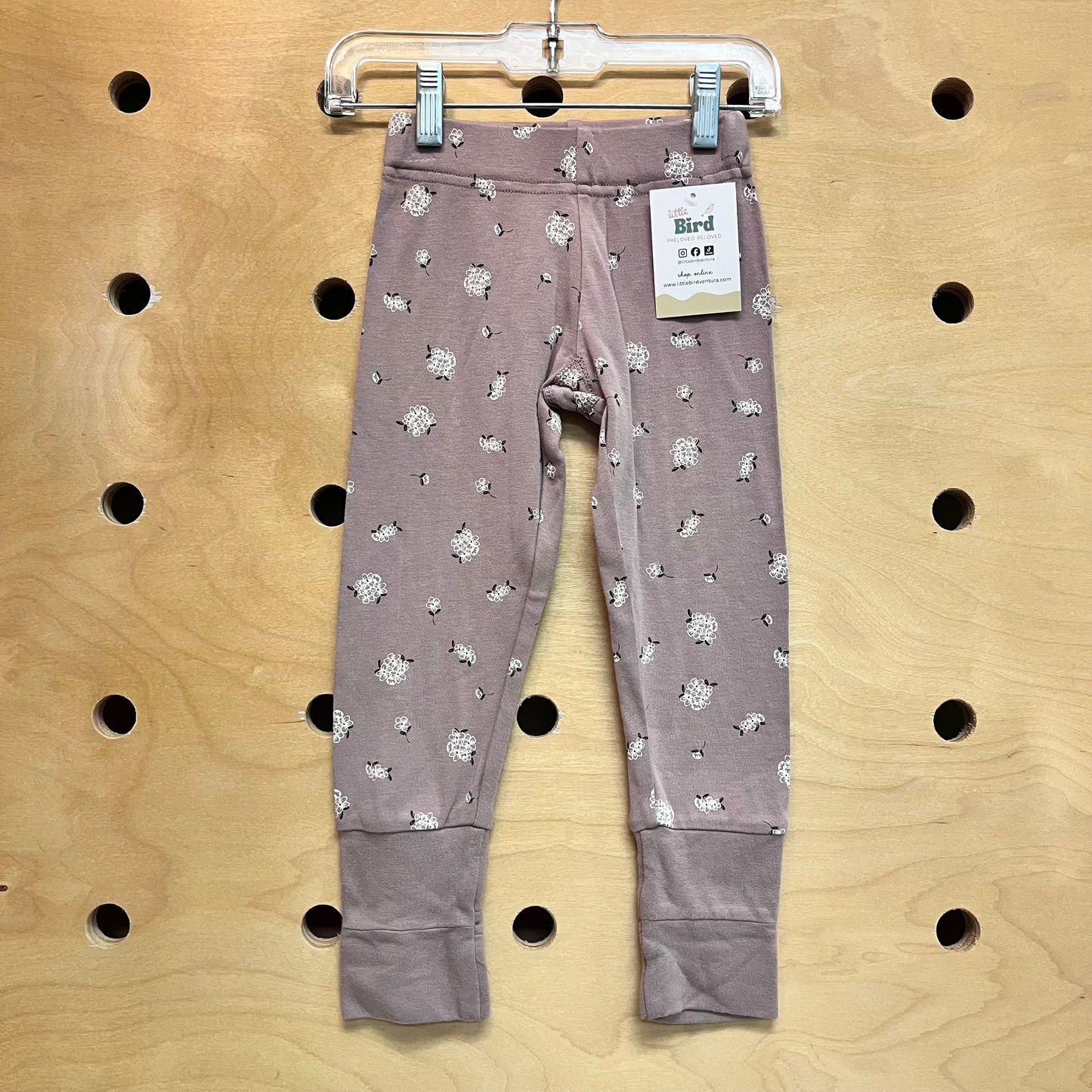 Organic Dusty Purple Floral Leggings