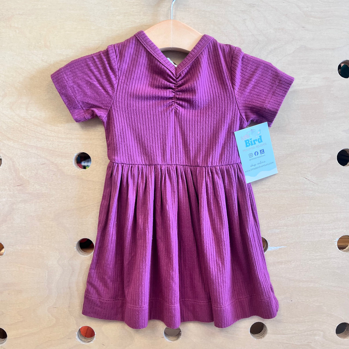Plum Ribbed Bamboo Dress