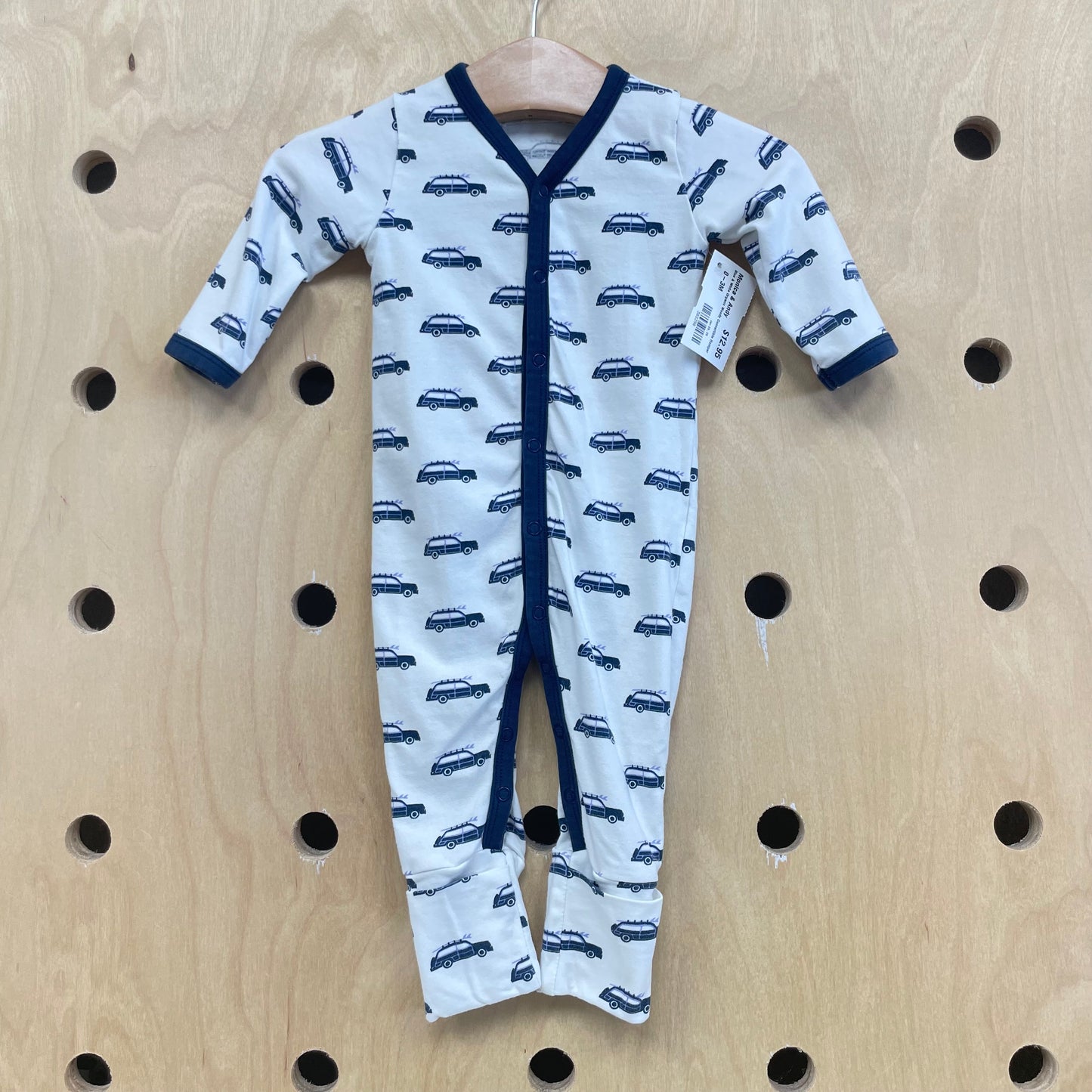 Blue & White Organic Woody Convertible Romper