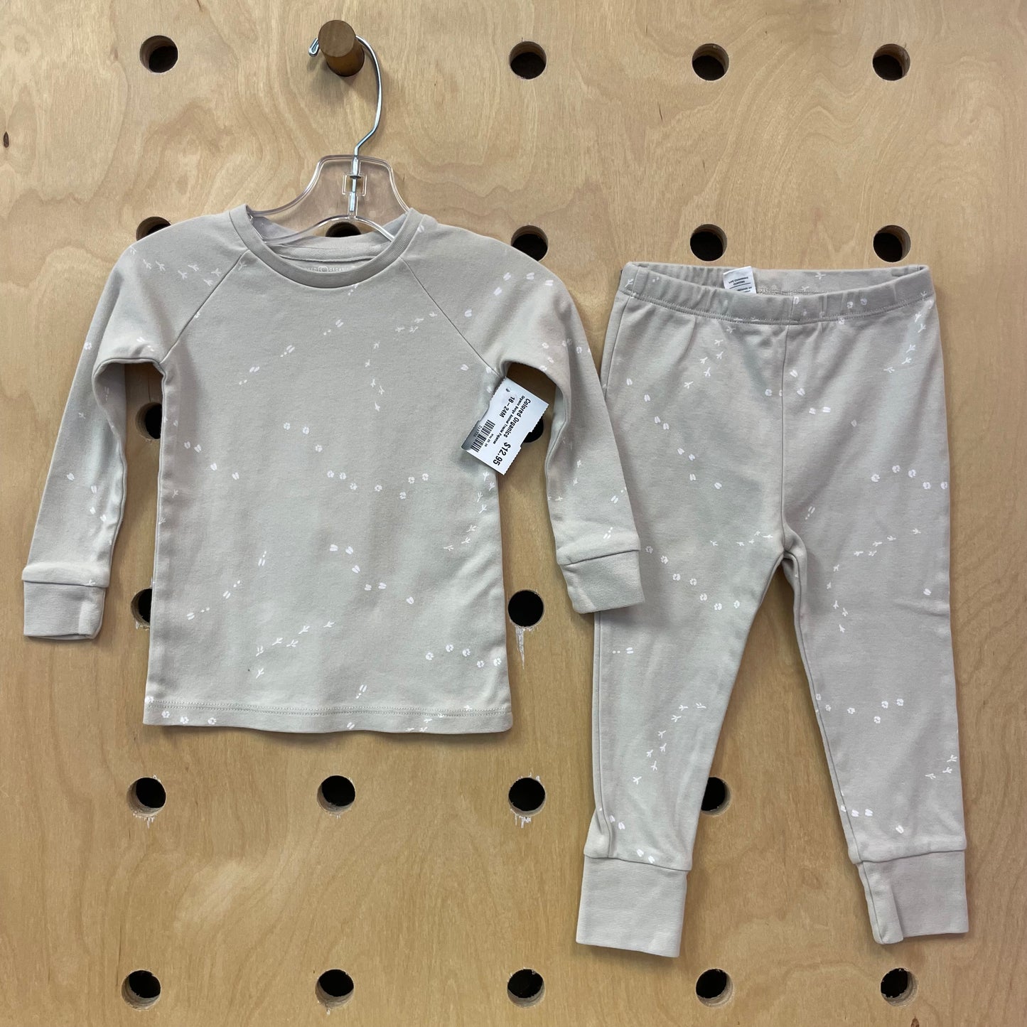 Organic Beige Animal Tracks Pajamas