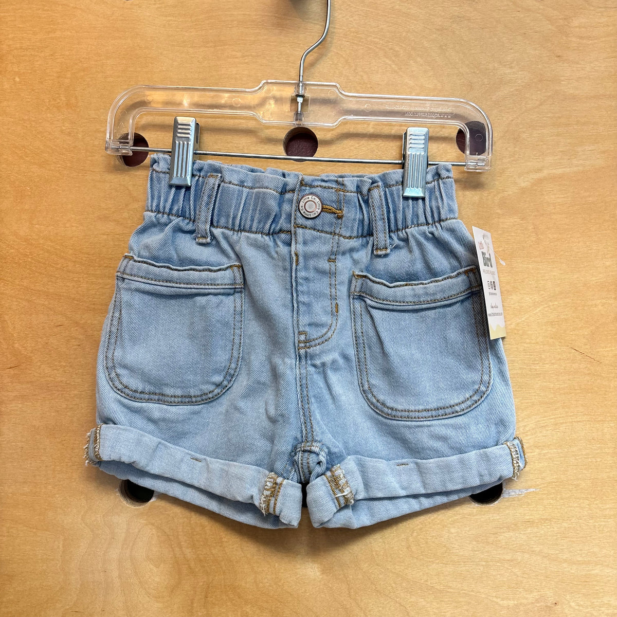 Light Wash High Waist Denim Shorts