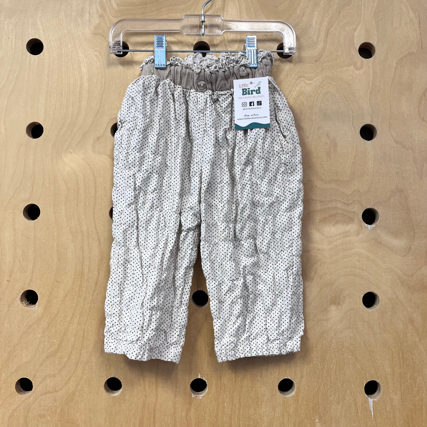 White & Black Polka Dot Pants