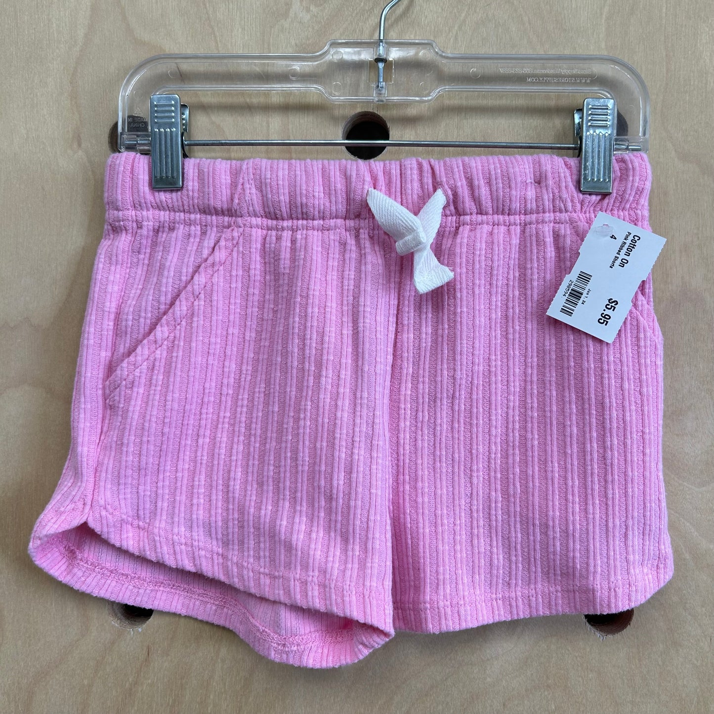 Pink Ribbed Shorts