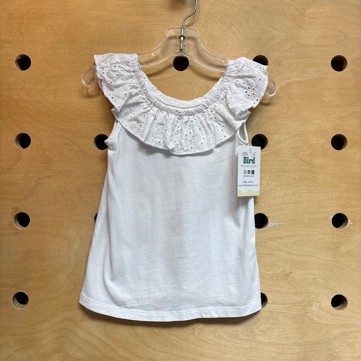 White Eyelett Trim Tank