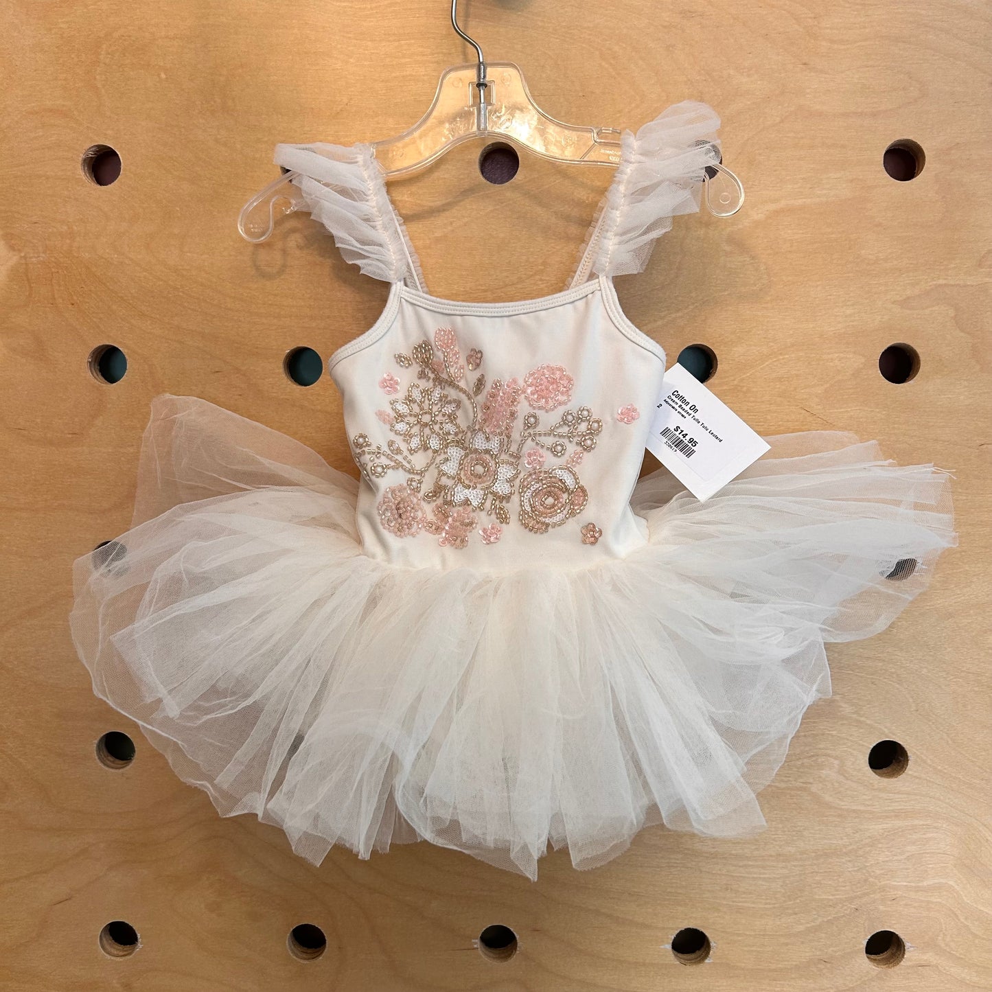 Cream Beaded Tulle Tutu Leotard