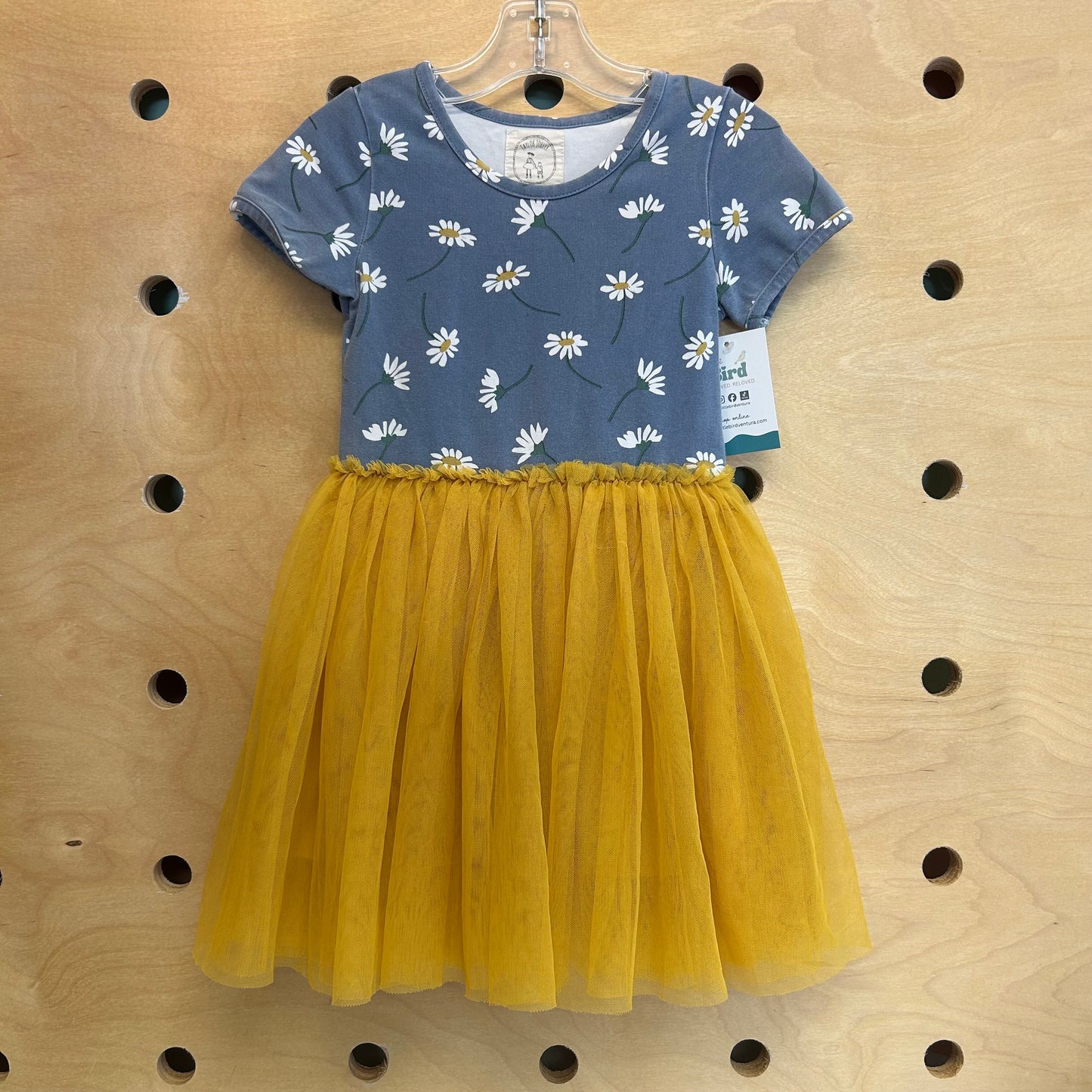 Blue & Mustard Floral Tulle Dress