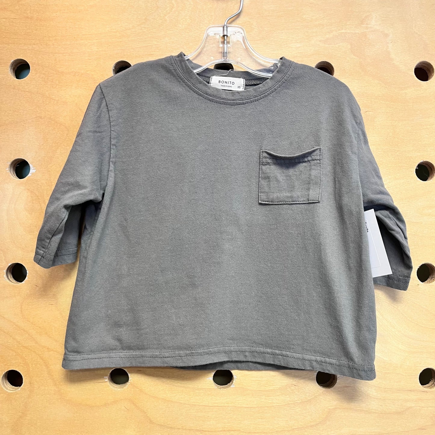 Grey Pocket Crop Tee