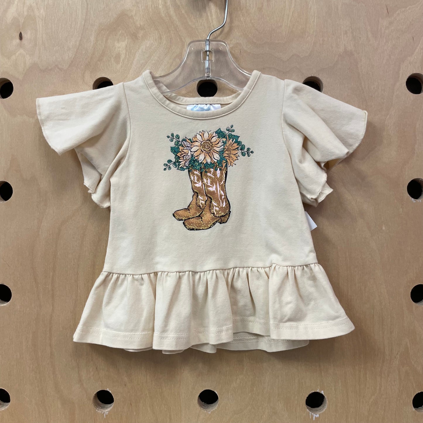 Yellow Floral Cowgirl Boots Top