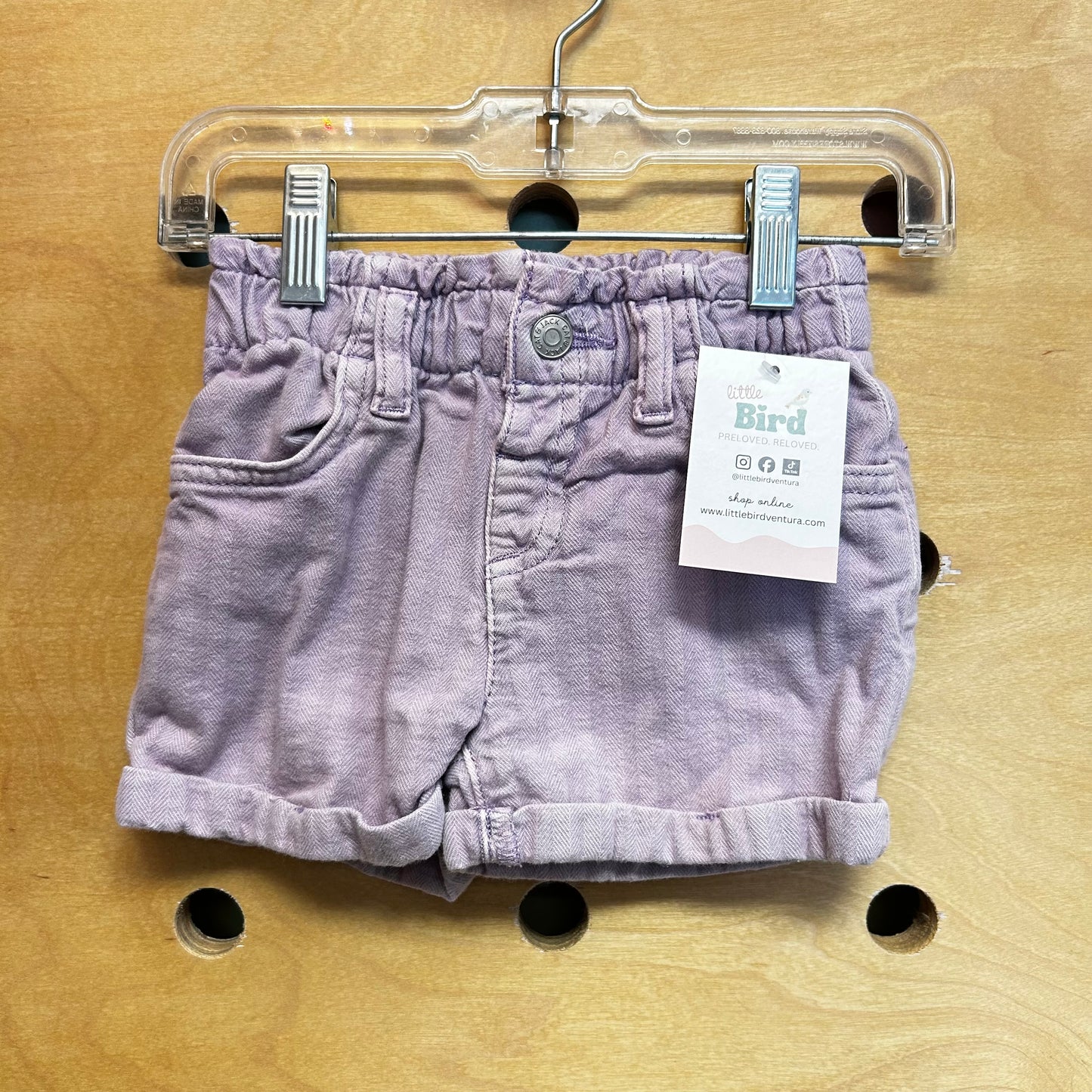 Lavender Cuffed Denim Shorts