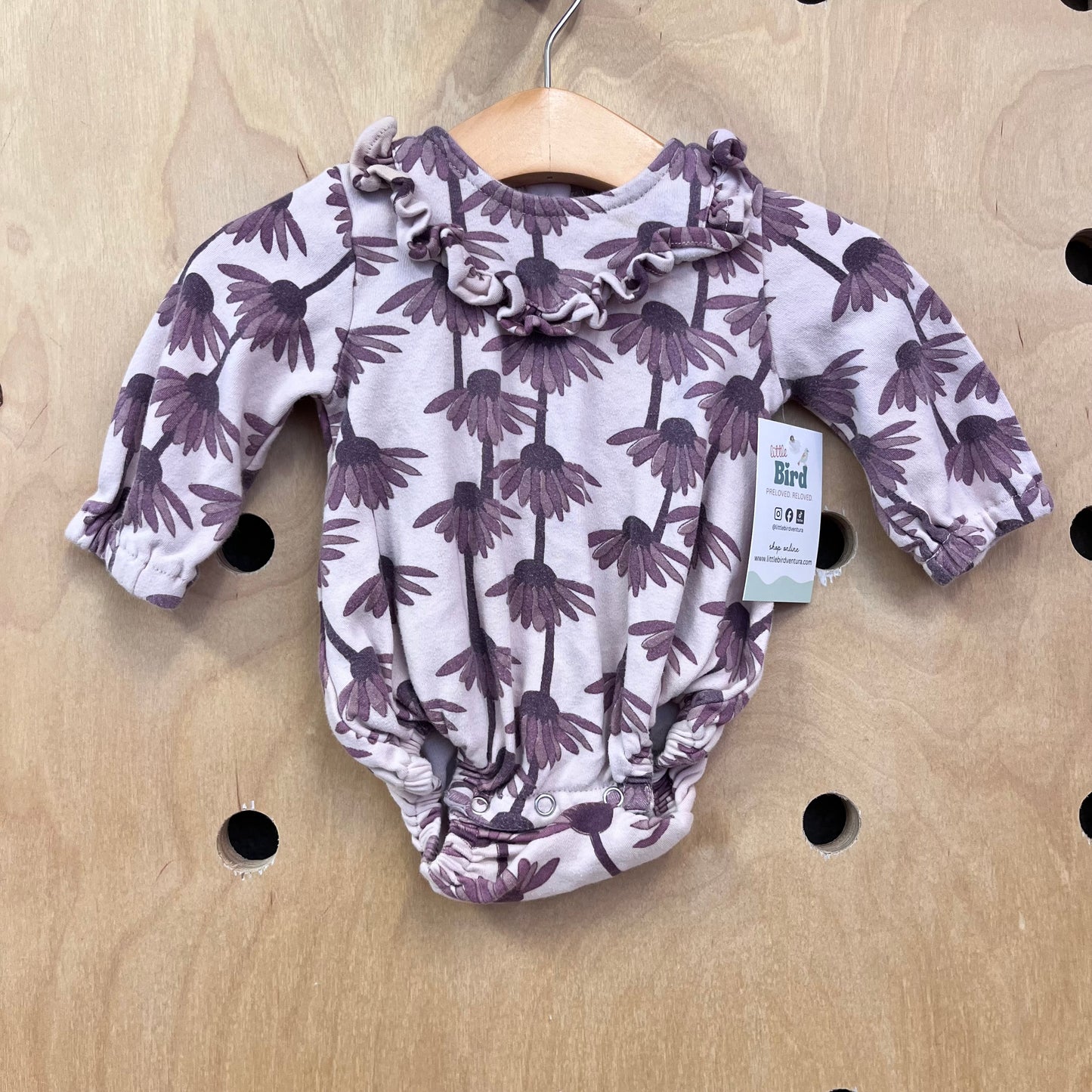 Organic Purple Floral Romper
