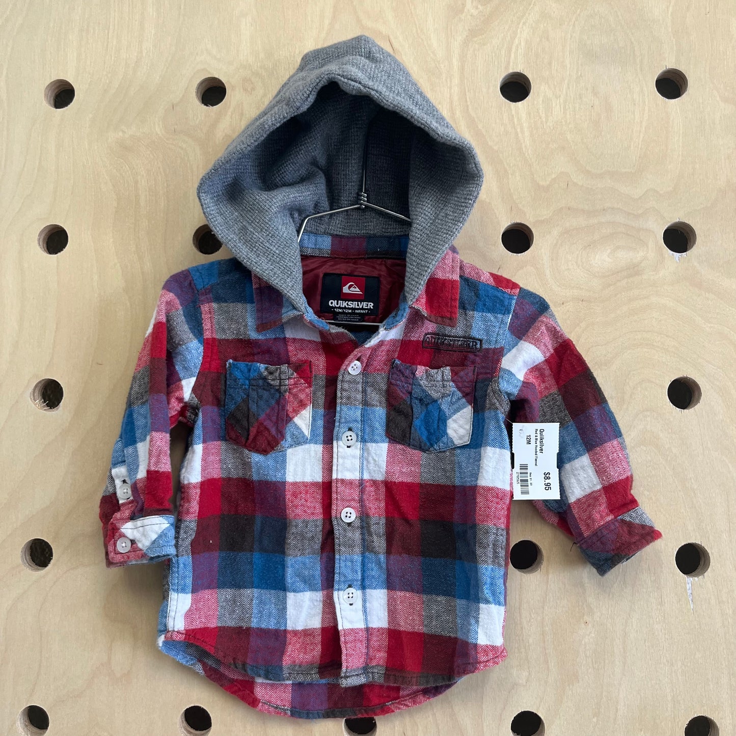 Red & Blue Hooded Flannel