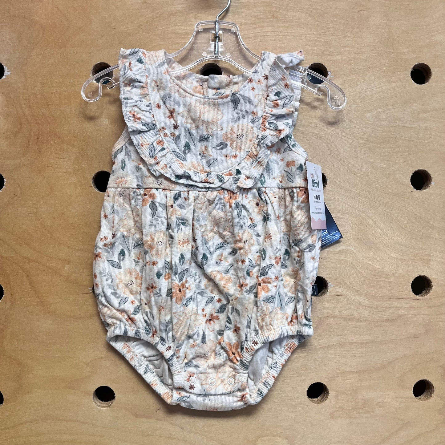 White/Peach Floral Romper NEW!!