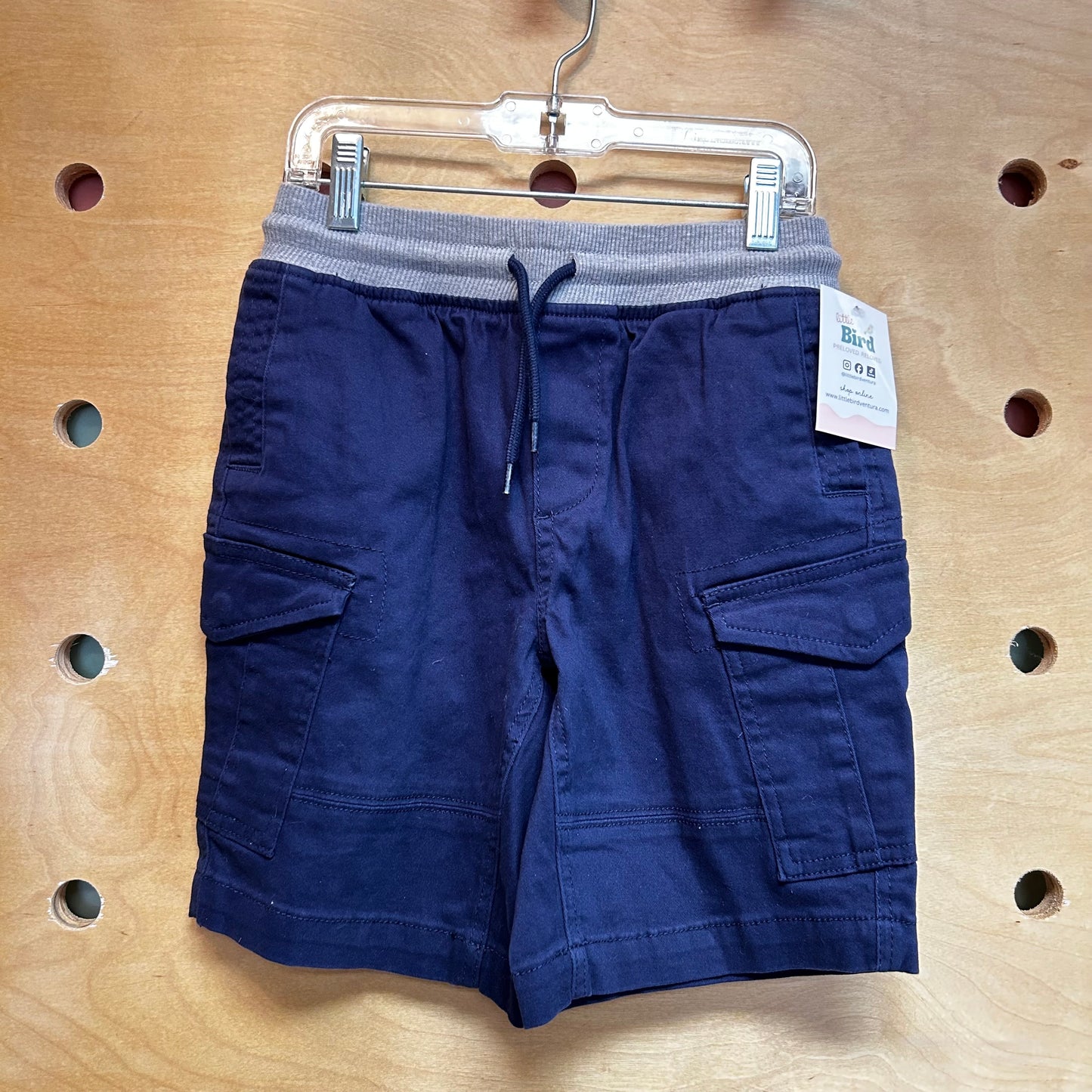 Navy/Grey Waisted Drawstring Shorts