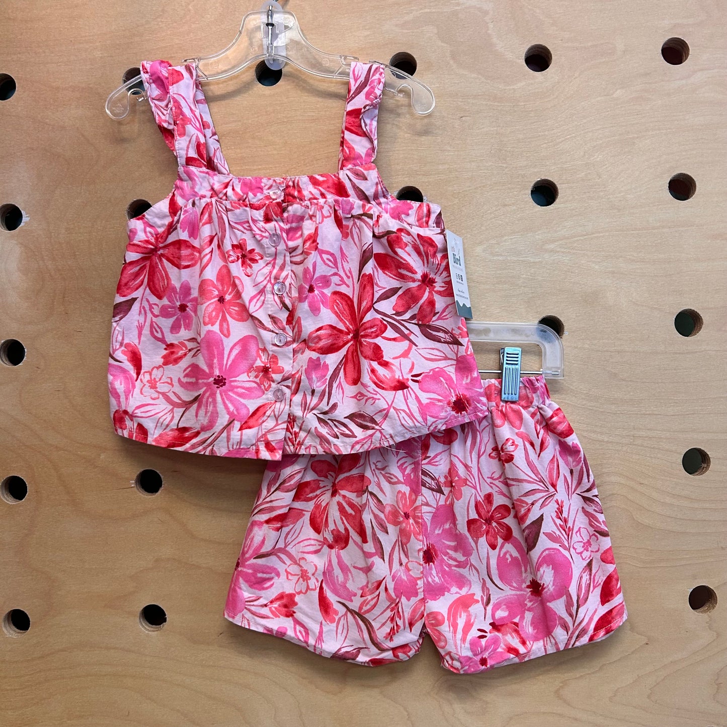 Pink Floral Button Outfit
