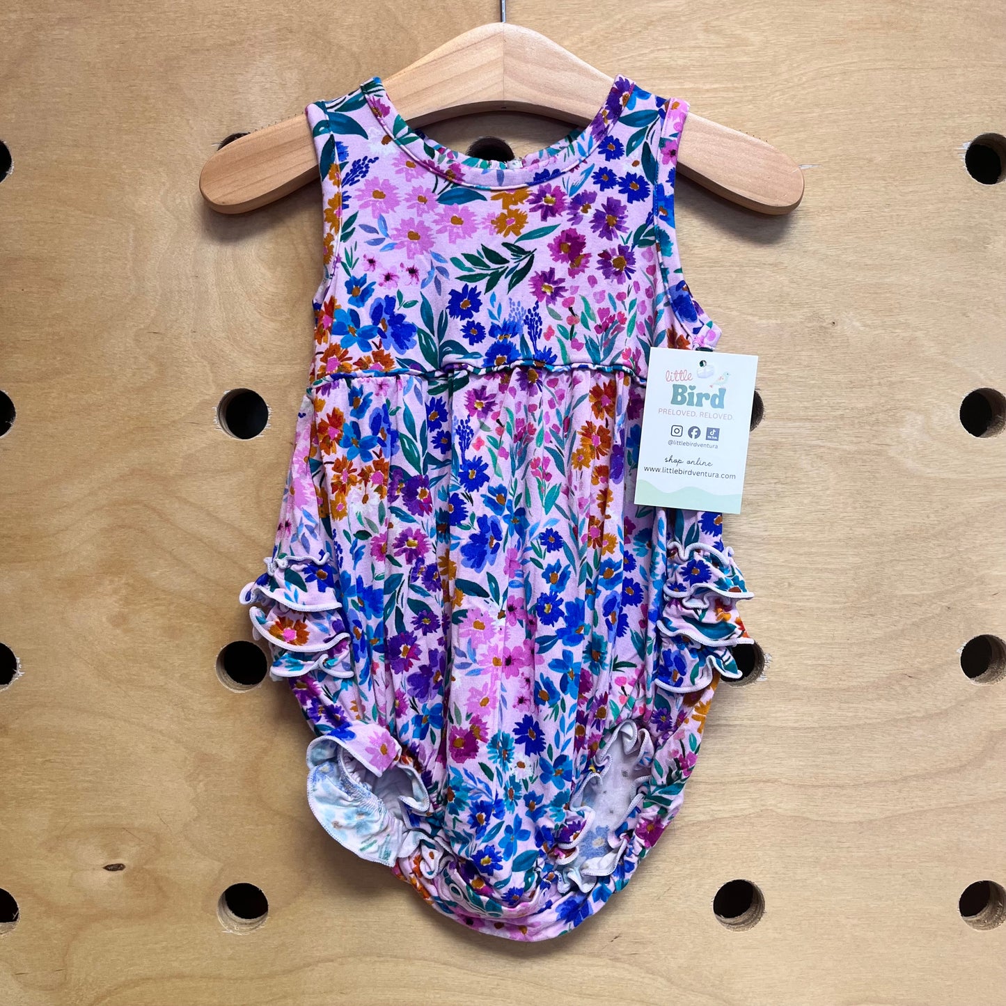 Purple/Multicolor Floral Bamboo Romper