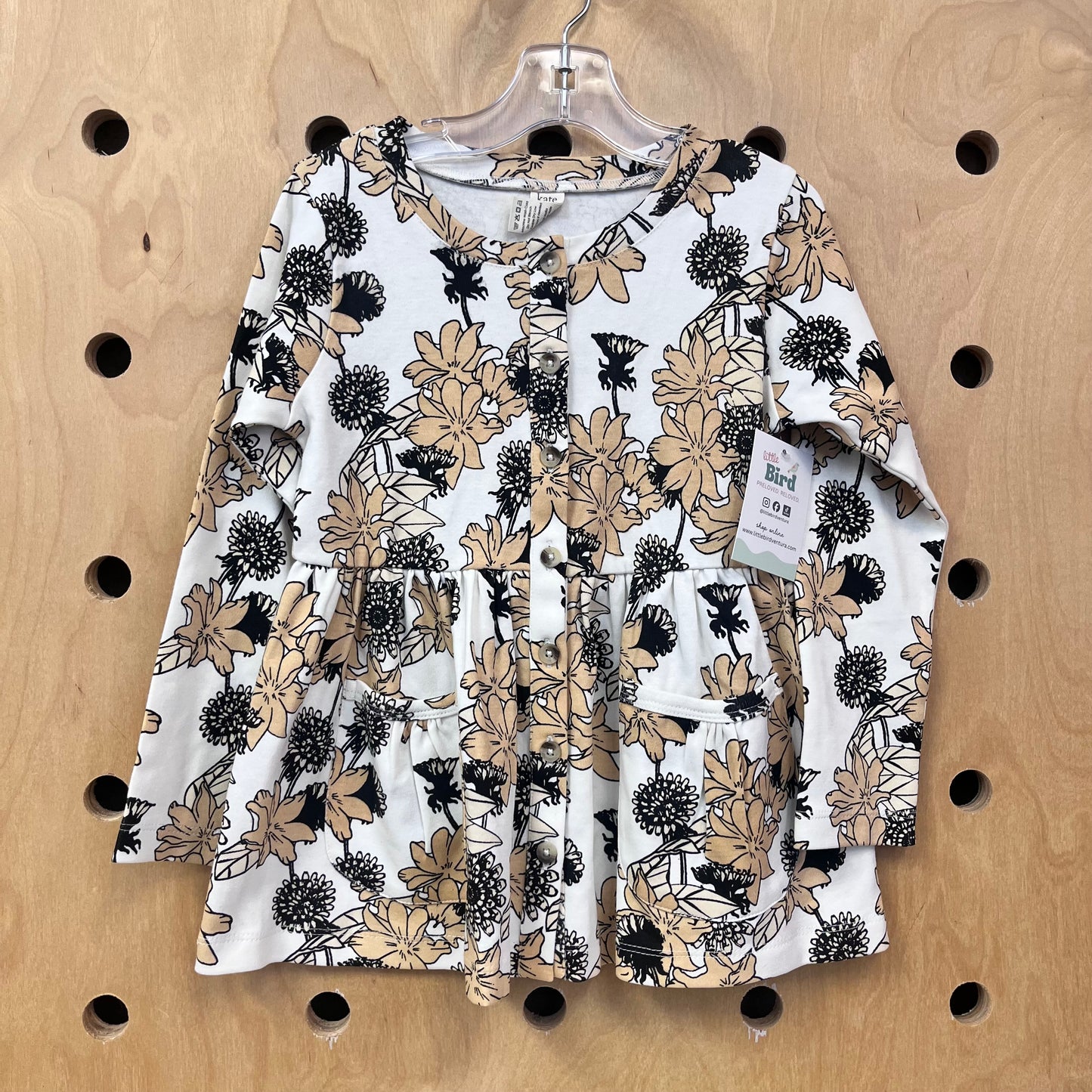 Organic Cream Floral Dress
