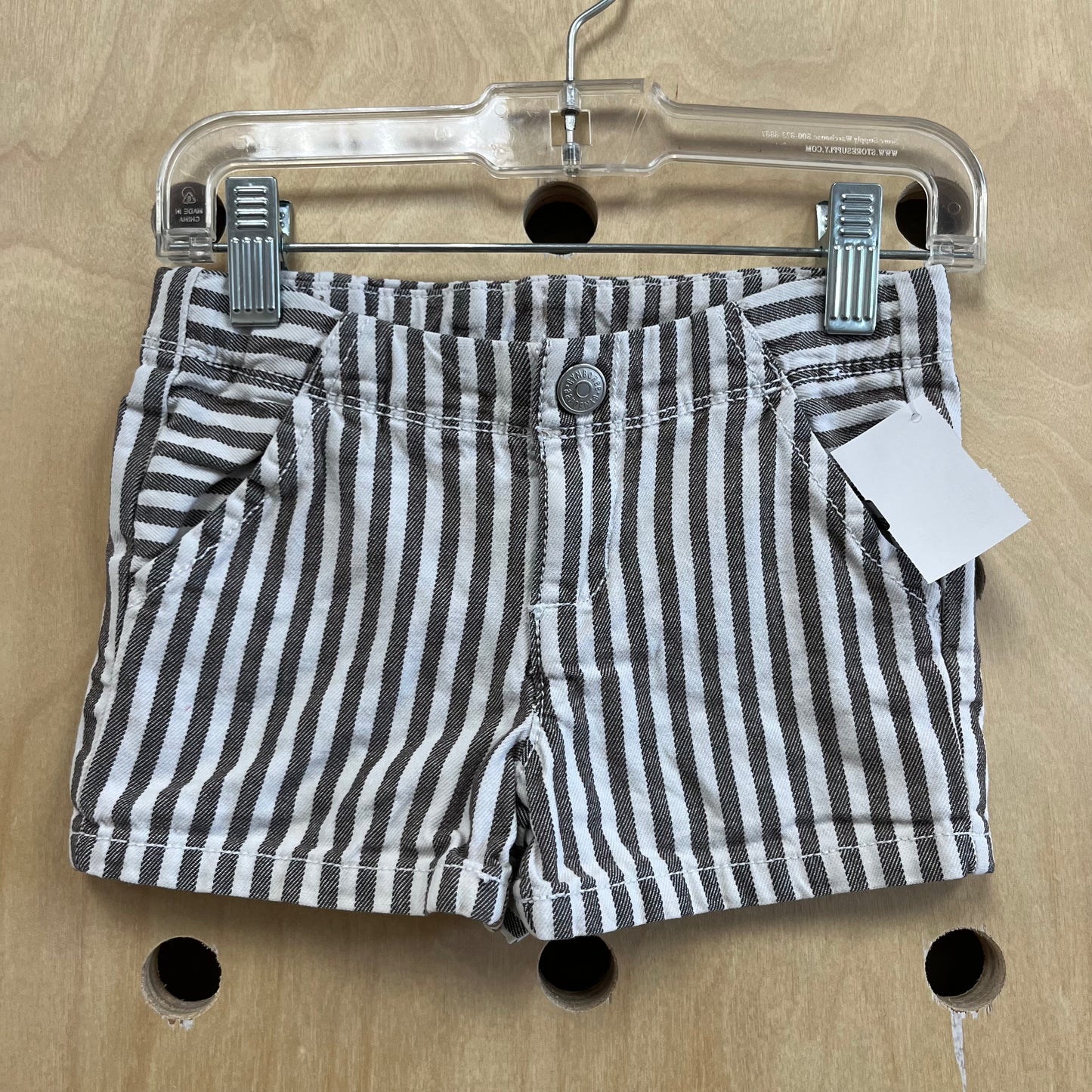 Grey Striped Shorts
