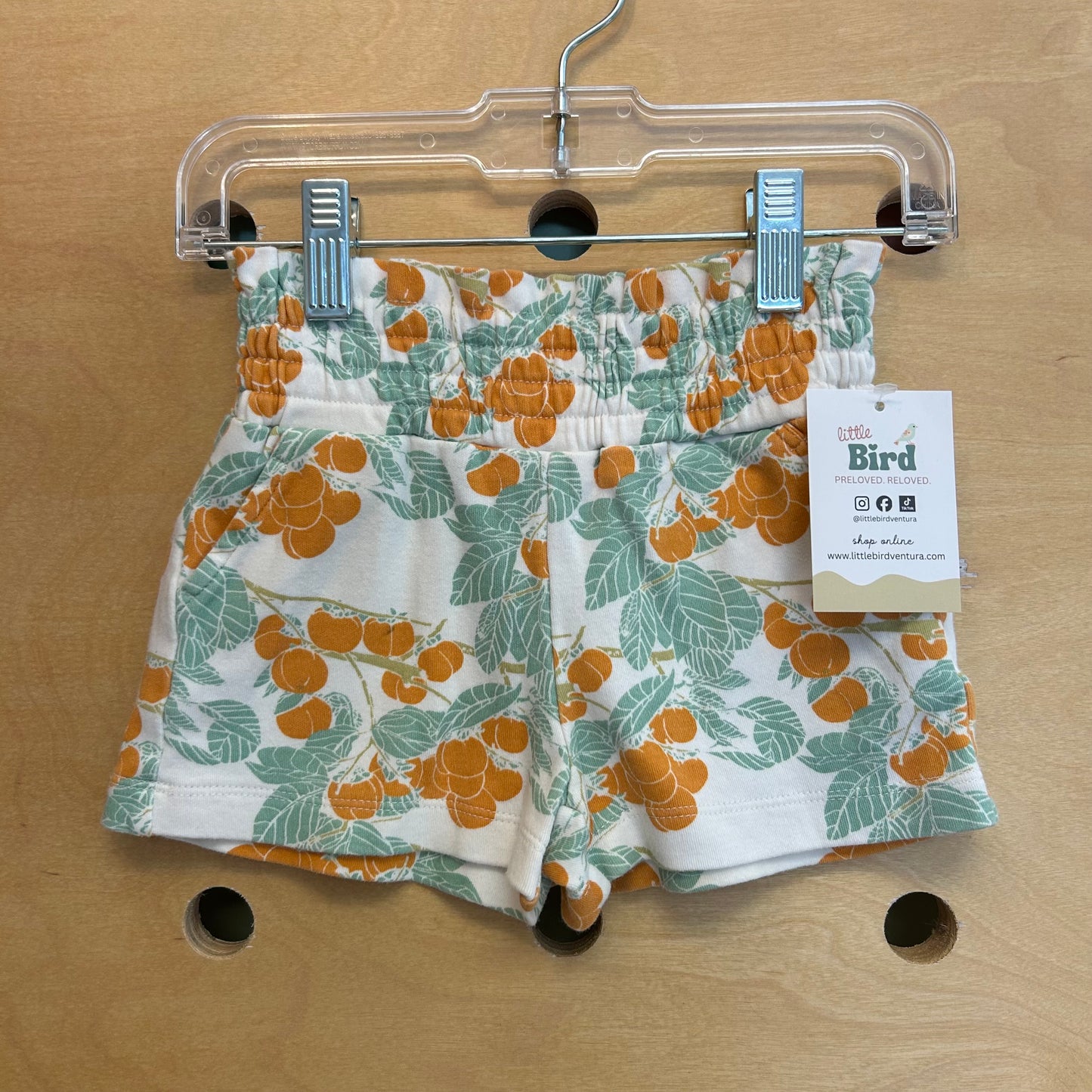 Organic White/Orange Peach Shorts