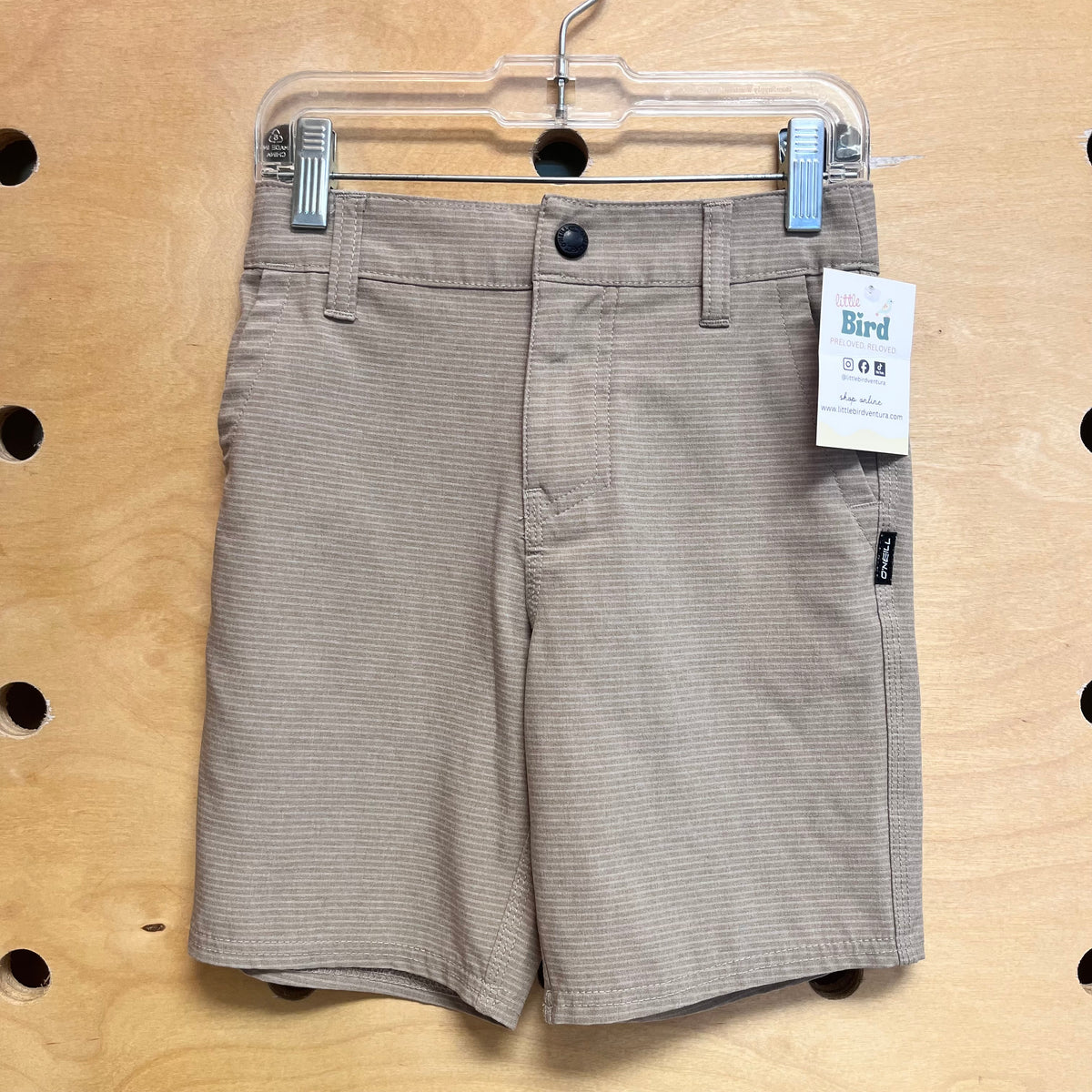 Tan Striped Quick Dry Shorts