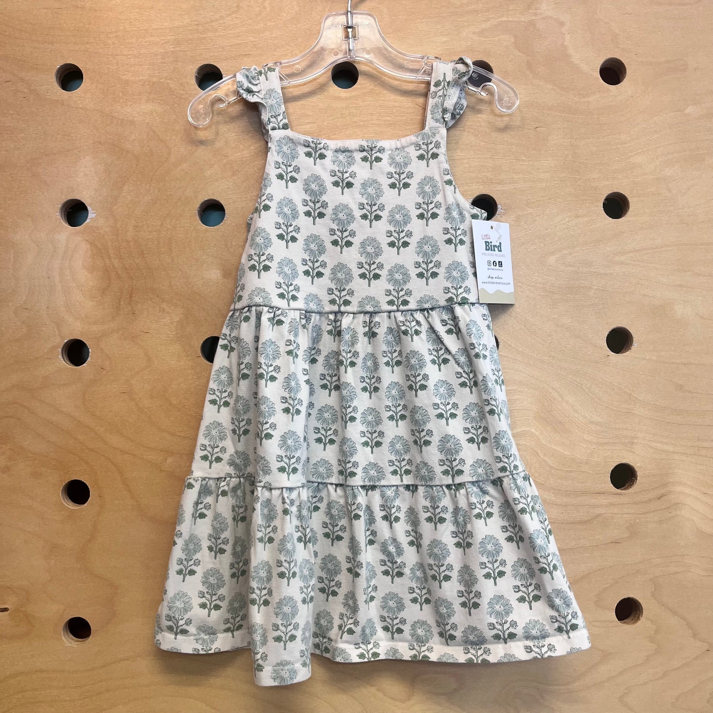 Organic Beige/Green Floral Dress