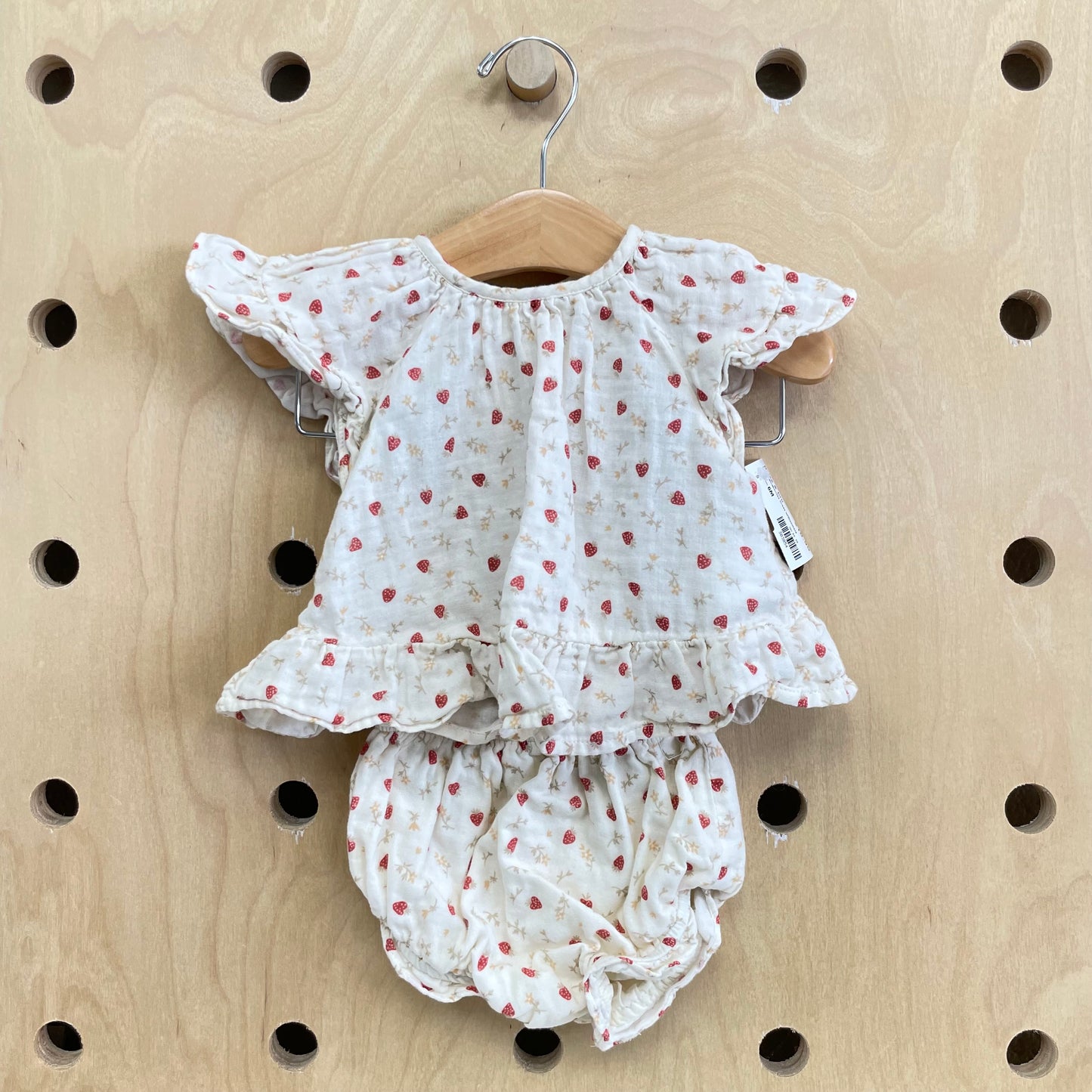 Cream Straberries Dress w/Bloomers