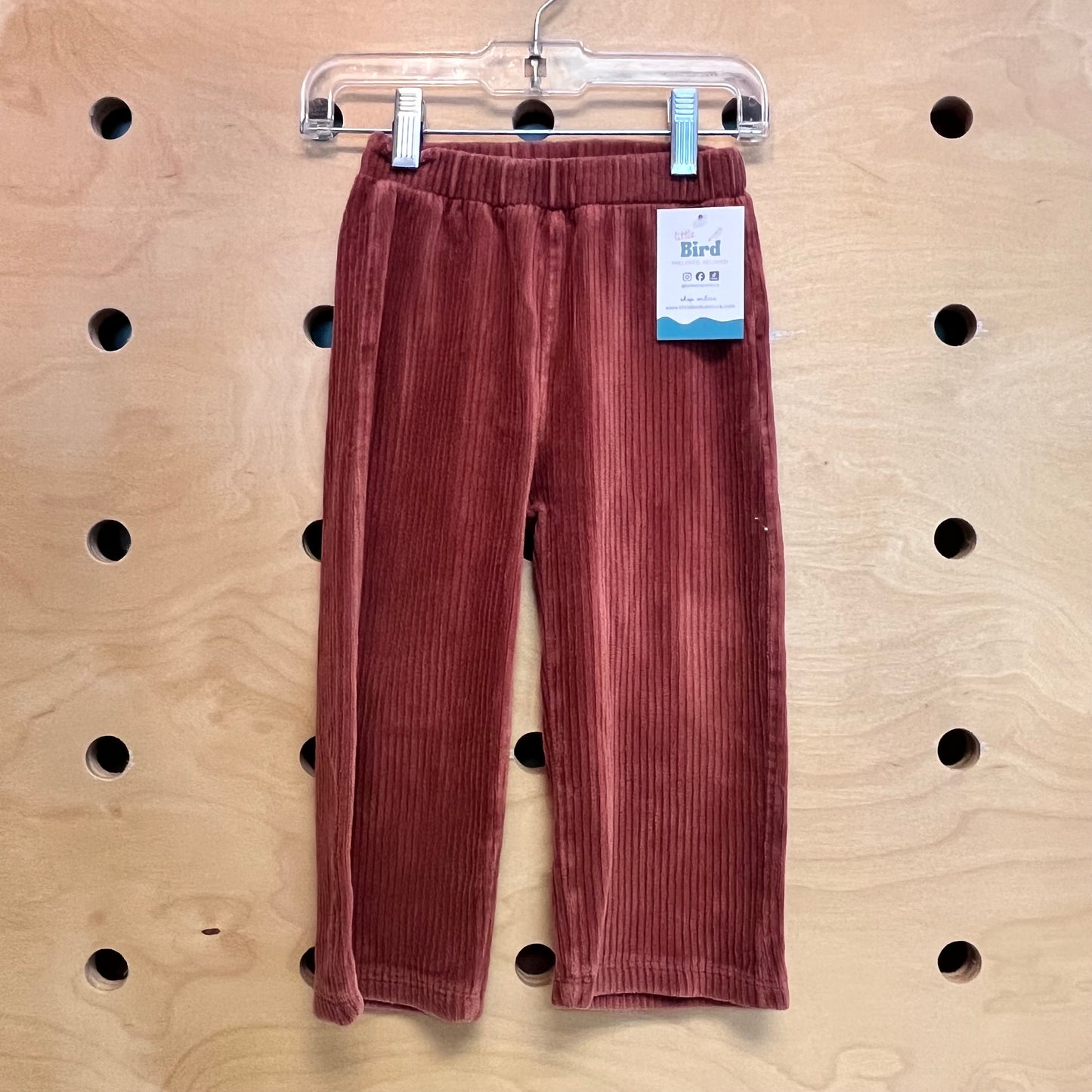 Brown Soft Cord Pull On Pants
